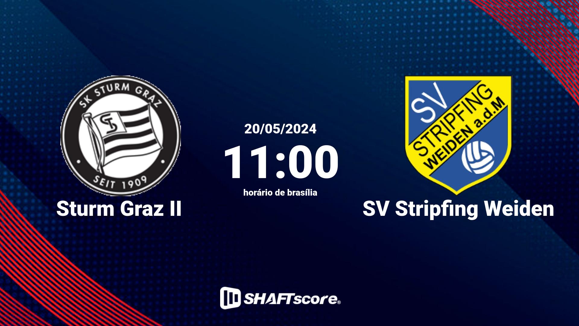 Estatísticas do jogo Sturm Graz II vs SV Stripfing Weiden 20.05 11:00