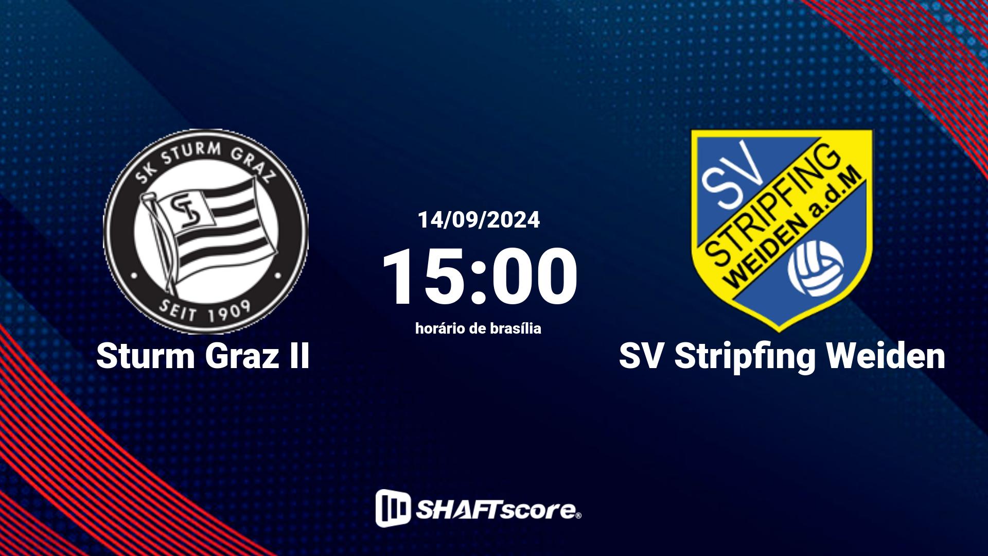 Estatísticas do jogo Sturm Graz II vs SV Stripfing Weiden 14.09 15:00