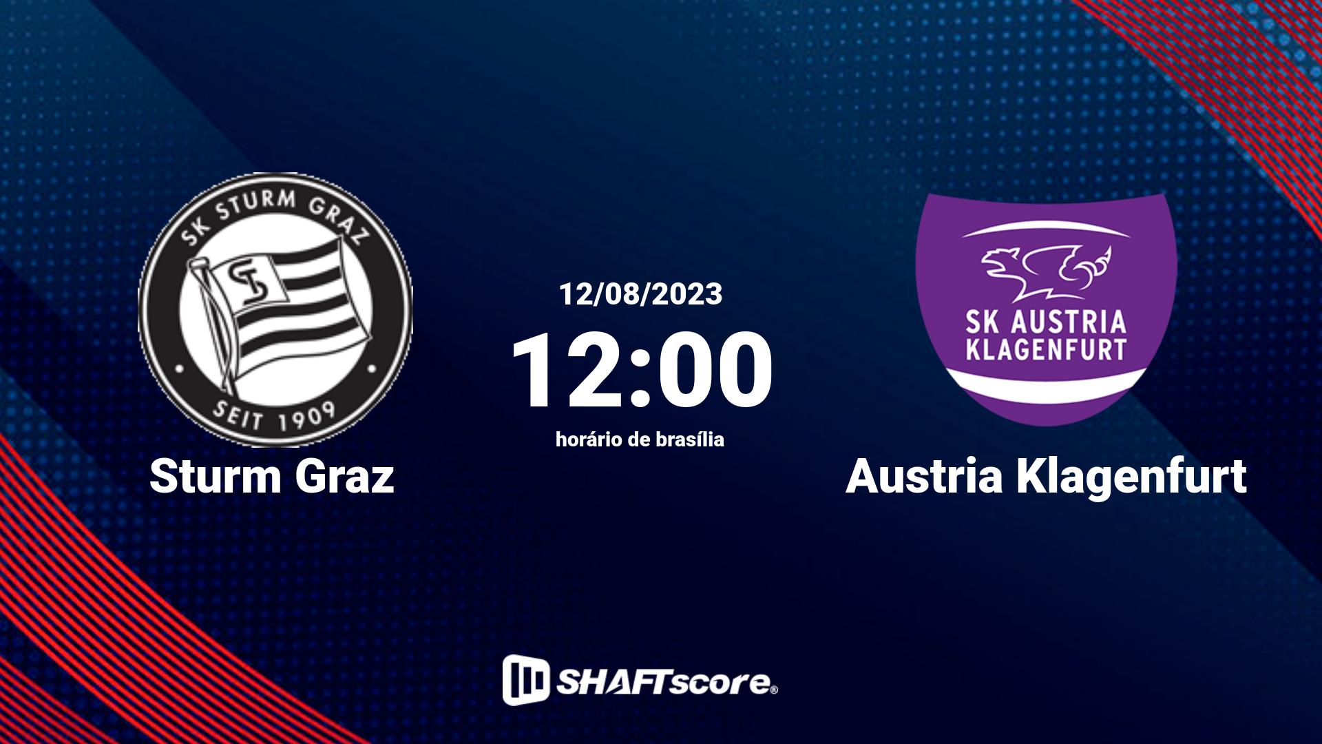 Estatísticas do jogo Sturm Graz vs Austria Klagenfurt 12.08 12:00