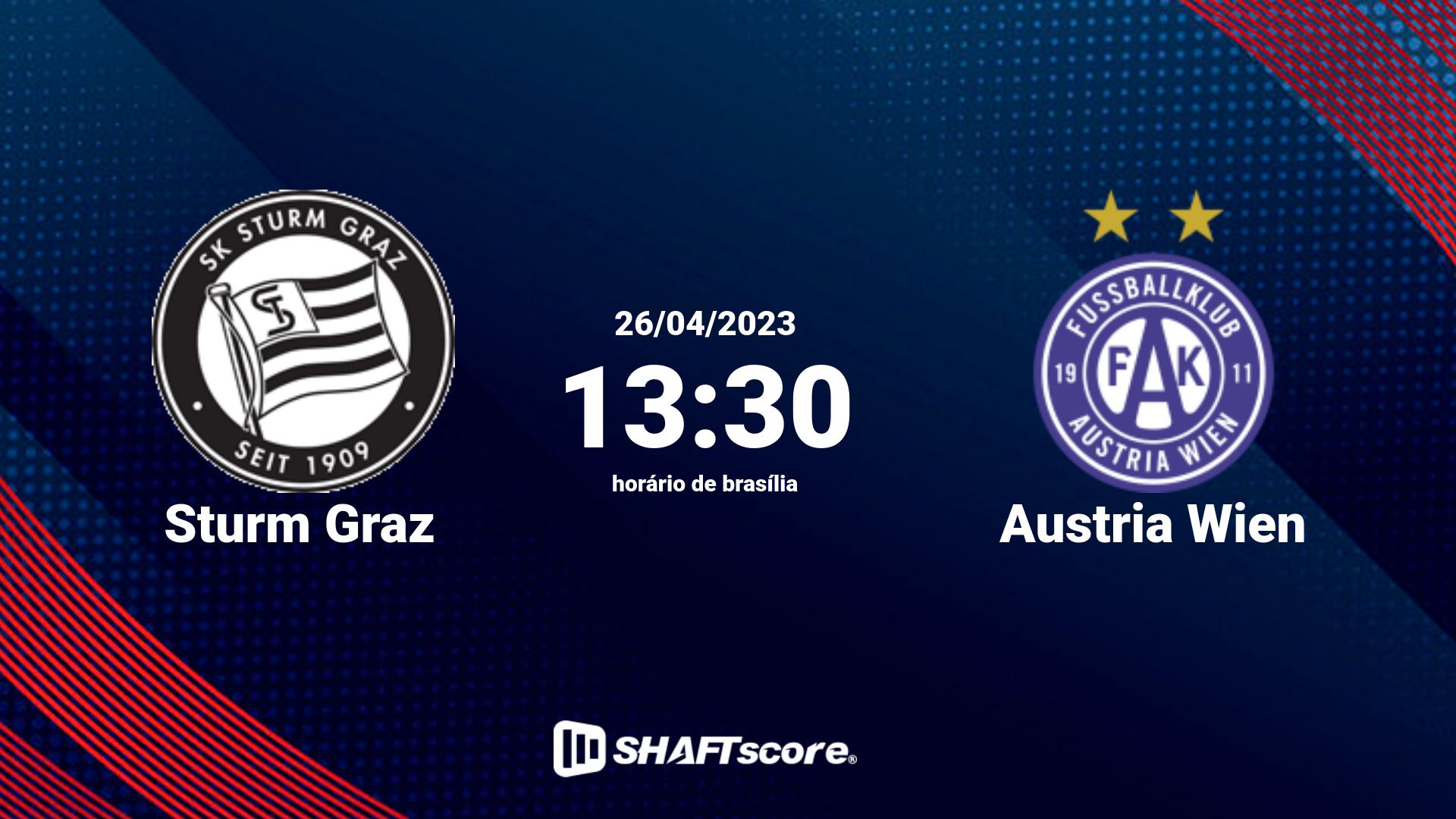 Estatísticas do jogo Sturm Graz vs Austria Wien 26.04 13:30