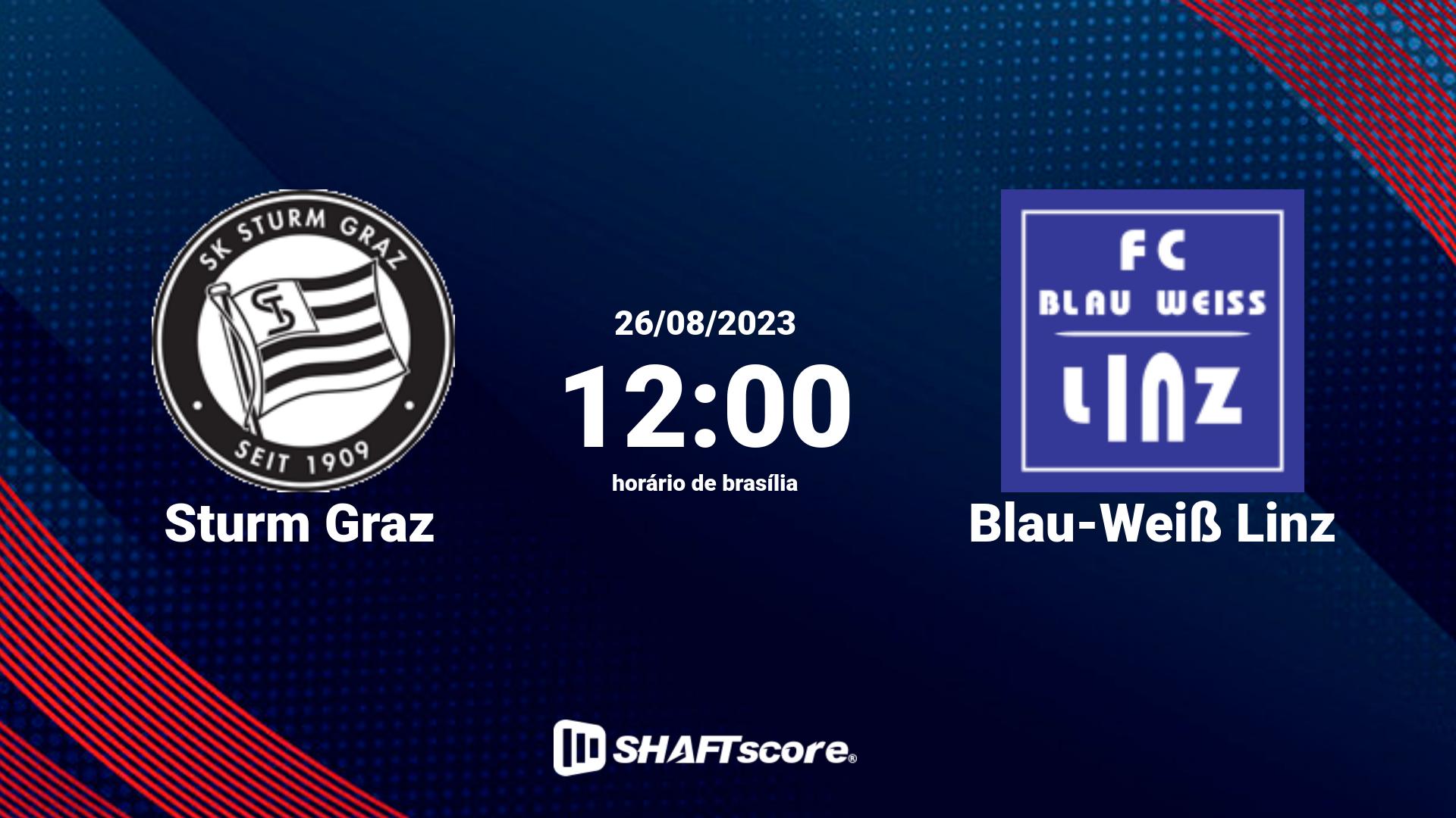 Estatísticas do jogo Sturm Graz vs Blau-Weiß Linz 26.08 12:00