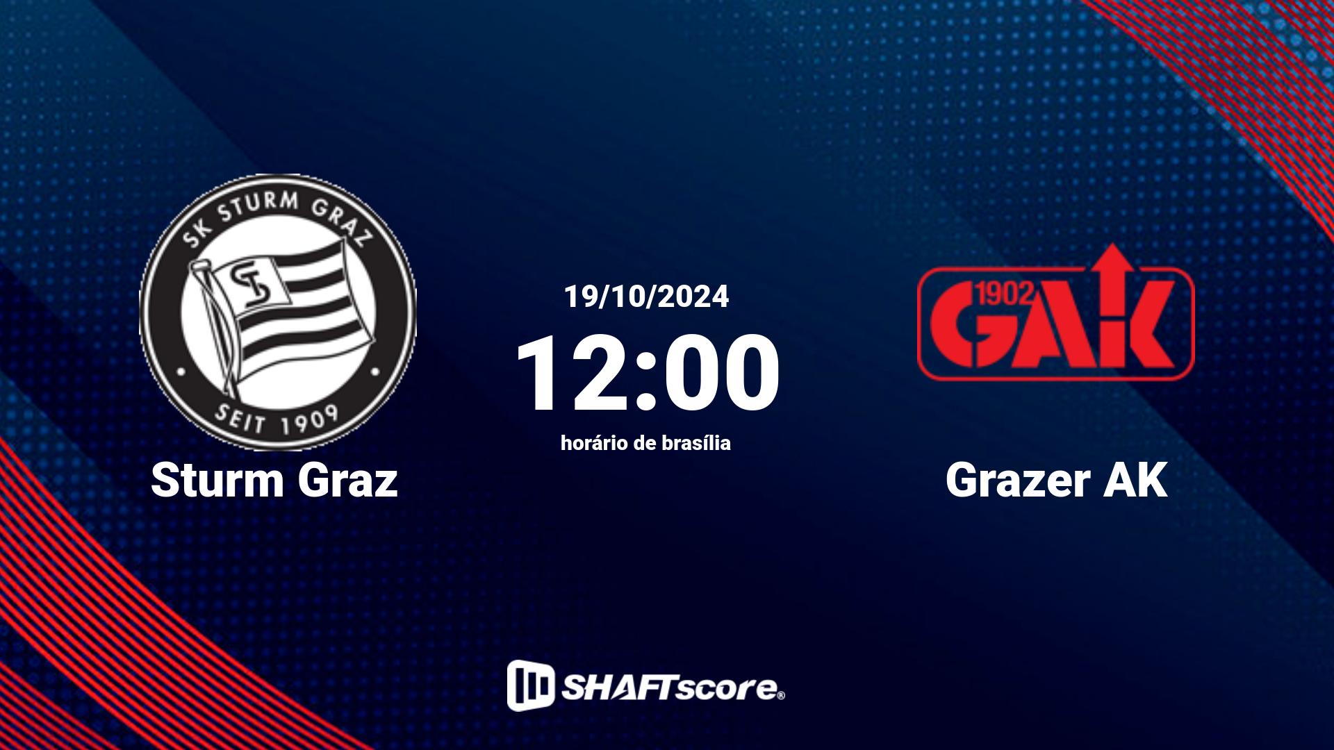 Estatísticas do jogo Sturm Graz vs Grazer AK 19.10 12:00