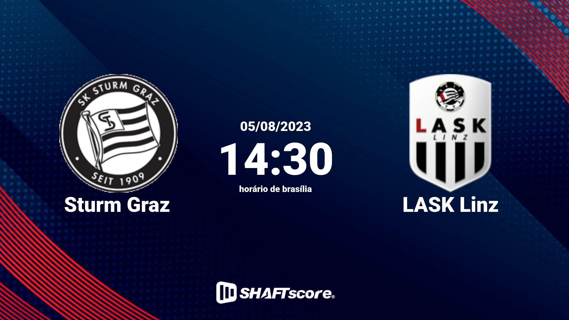 Estatísticas do jogo Sturm Graz vs LASK Linz 05.08 14:30