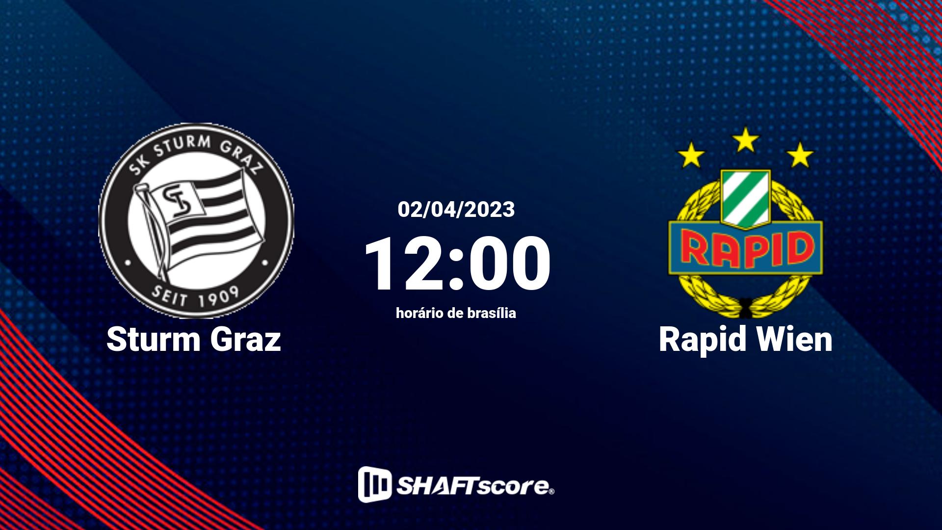 Estatísticas do jogo Sturm Graz vs Rapid Wien 02.04 12:00