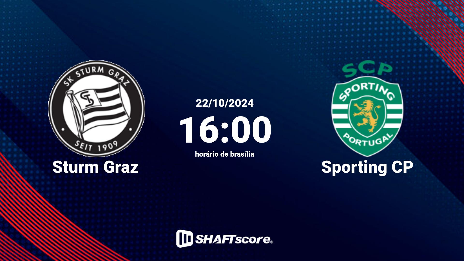 Estatísticas do jogo Sturm Graz vs Sporting CP 22.10 16:00