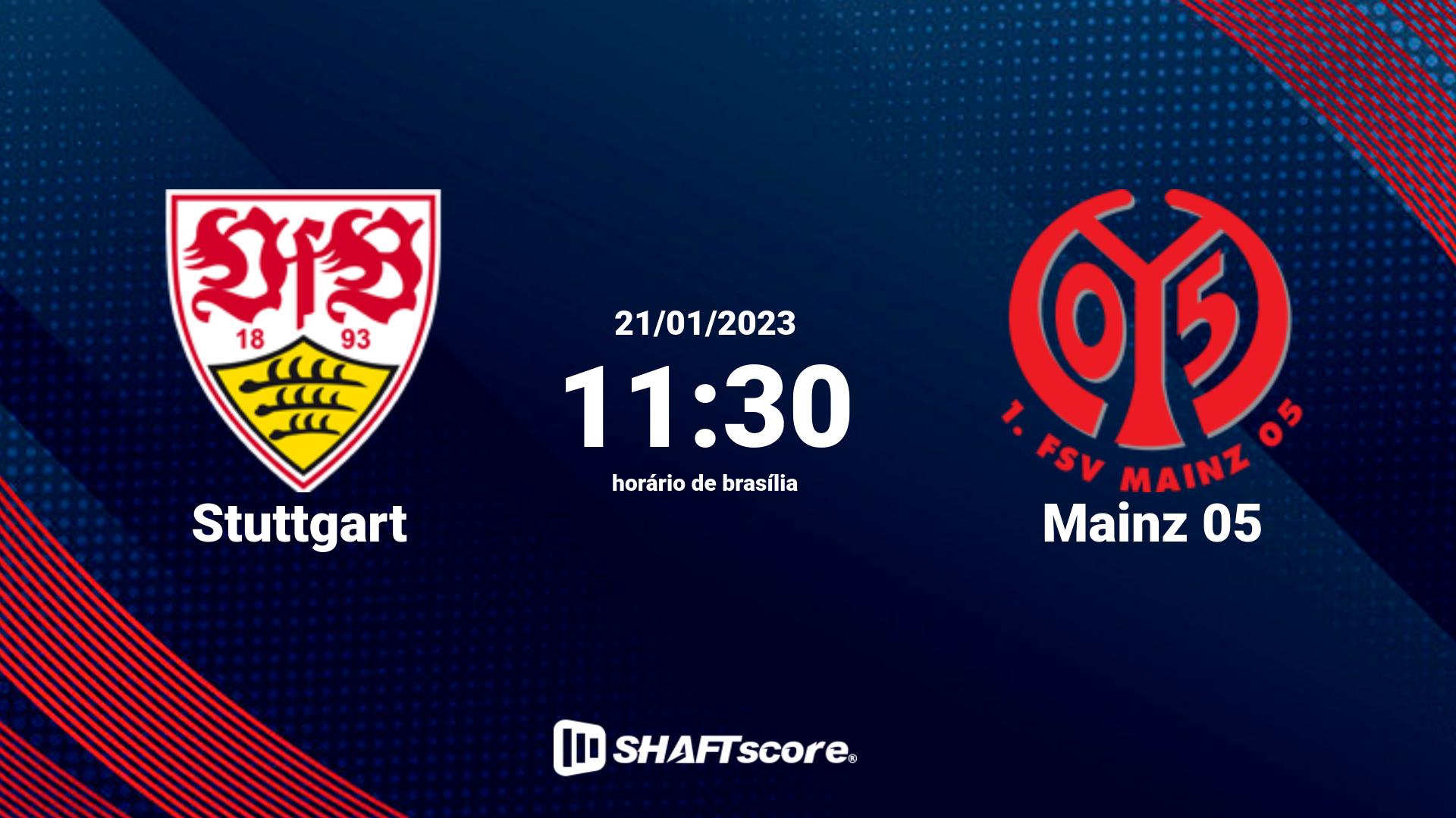 Estatísticas do jogo Stuttgart vs Mainz 05 21.01 11:30