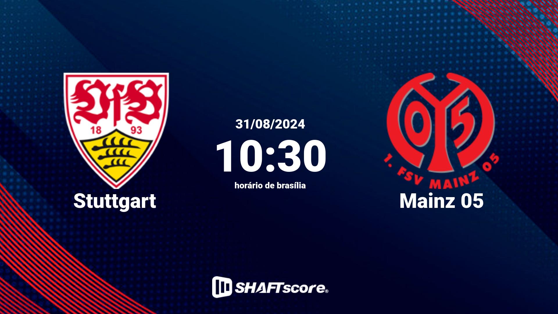 Estatísticas do jogo Stuttgart vs Mainz 05 31.08 10:30