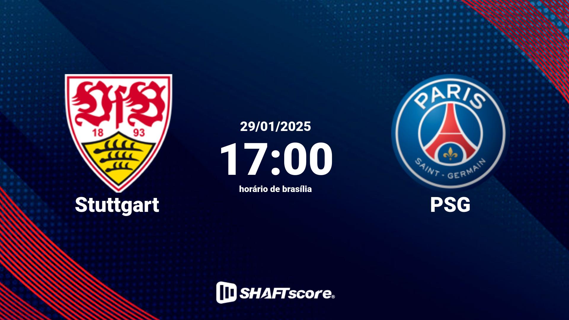 Estatísticas do jogo Stuttgart vs PSG 29.01 17:00