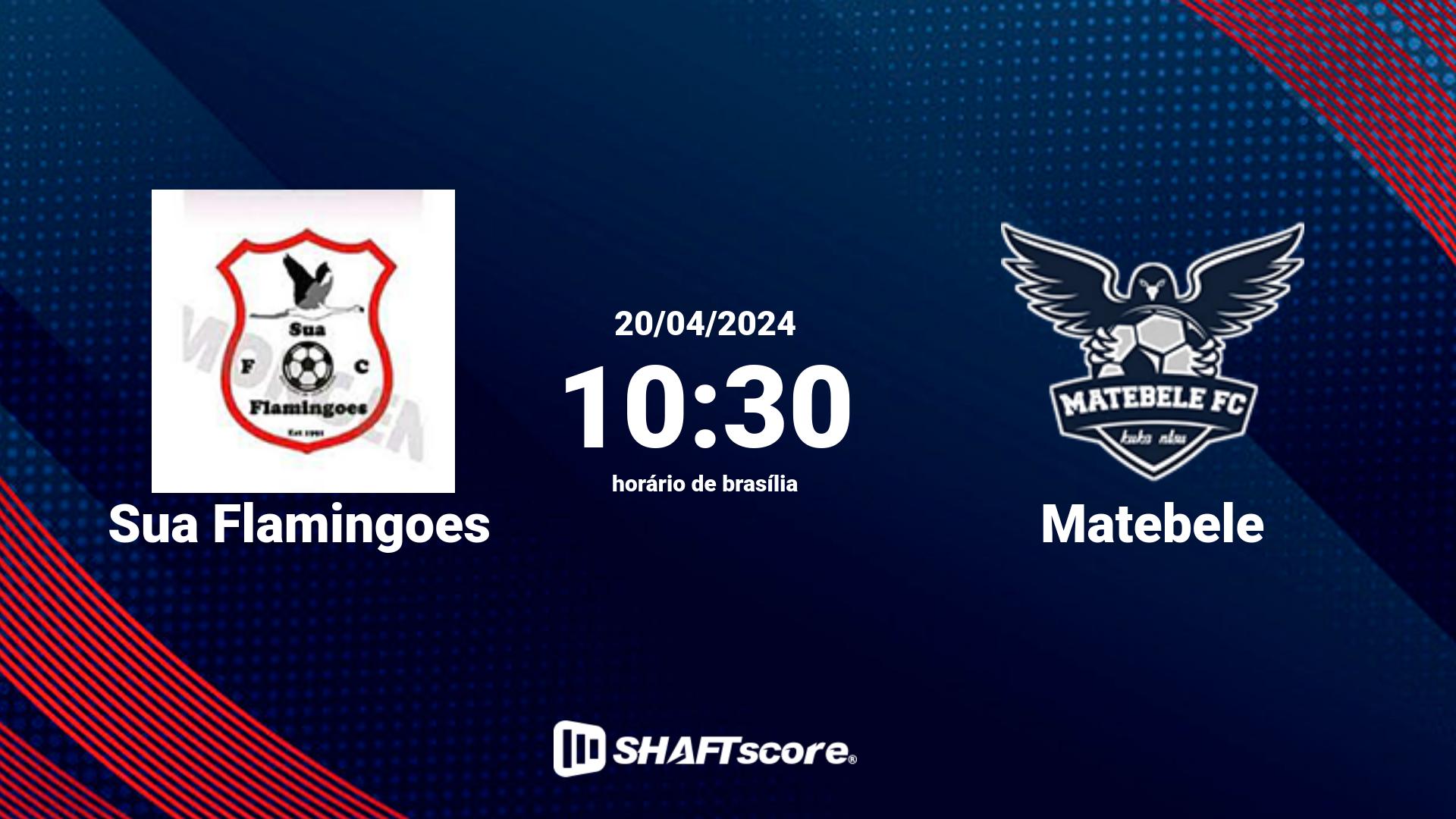 Estatísticas do jogo Sua Flamingoes vs Matebele 20.04 10:30