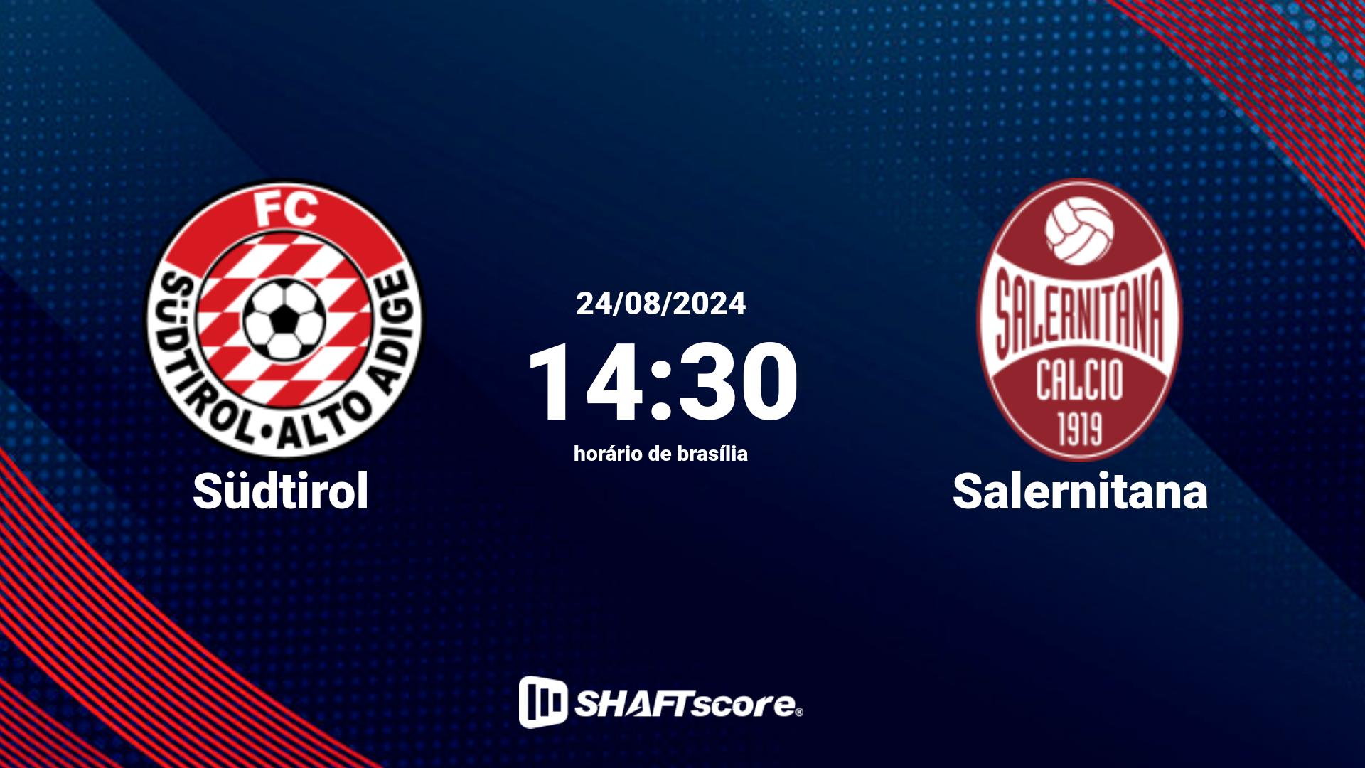 Estatísticas do jogo Südtirol vs Salernitana 24.08 14:30