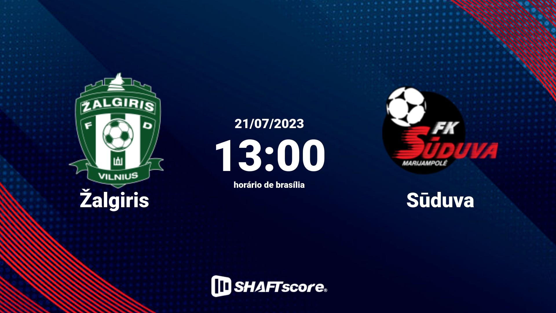 Estatísticas do jogo Sūduva vs Žalgiris 28.04 11:00