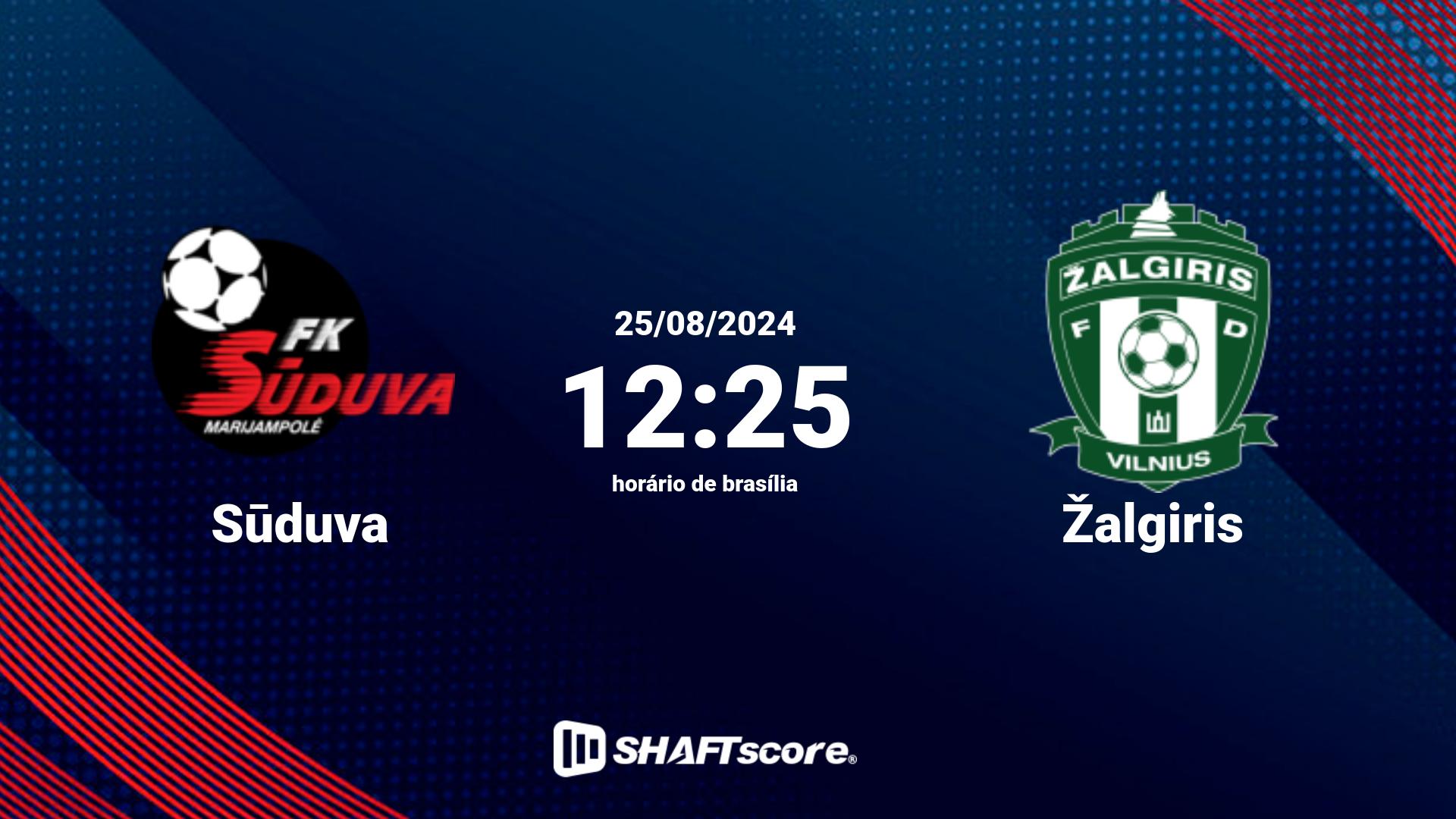 Estatísticas do jogo Sūduva vs Žalgiris 25.08 12:25