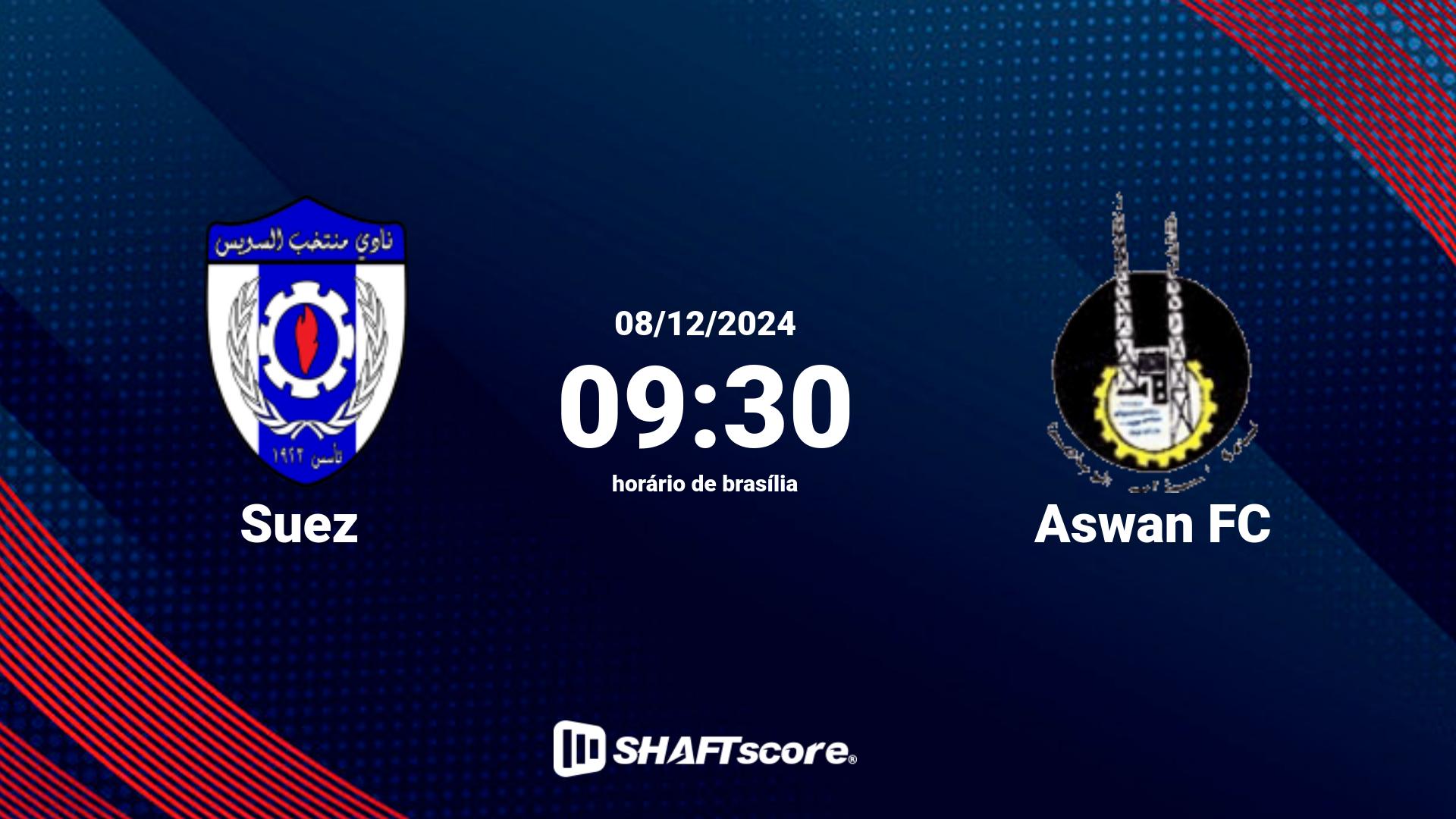 Estatísticas do jogo Suez vs Aswan FC 08.12 09:30