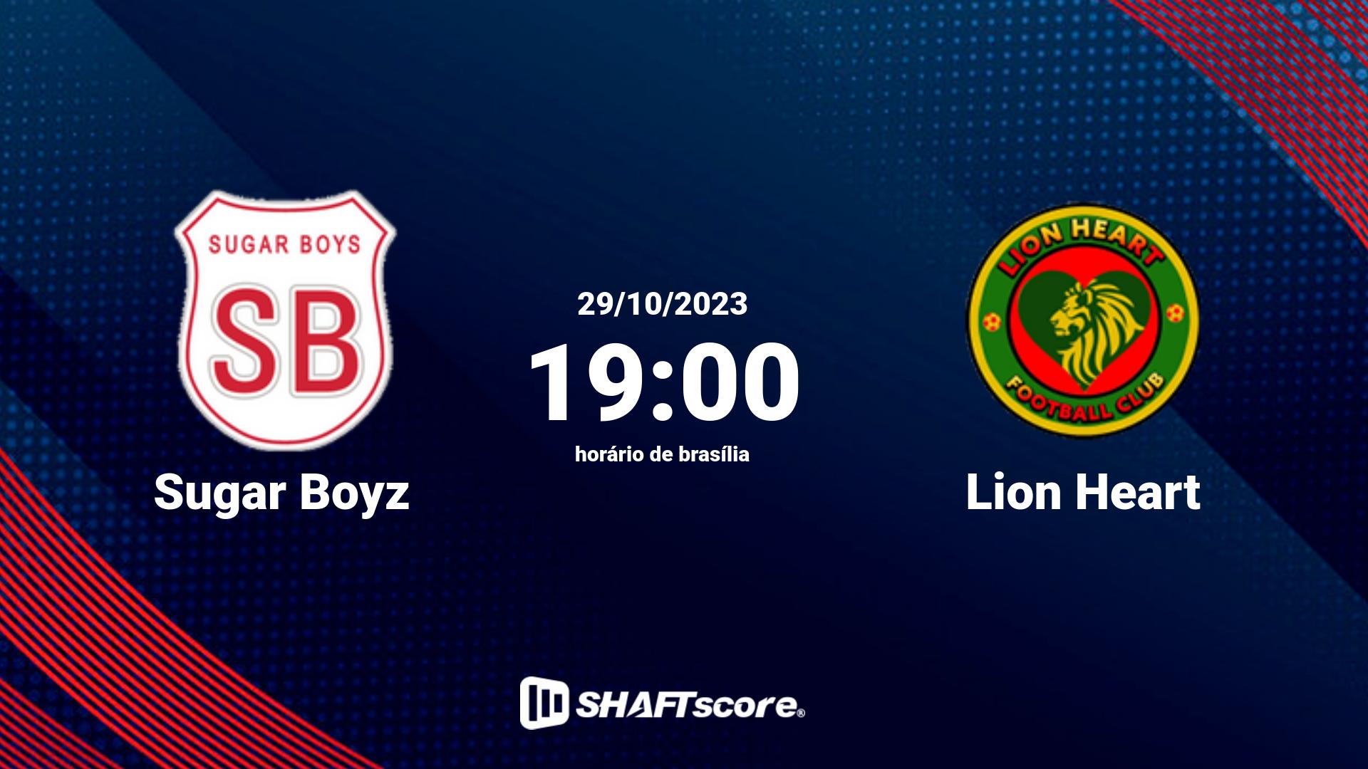 Estatísticas do jogo Sugar Boyz vs Lion Heart 29.10 19:00