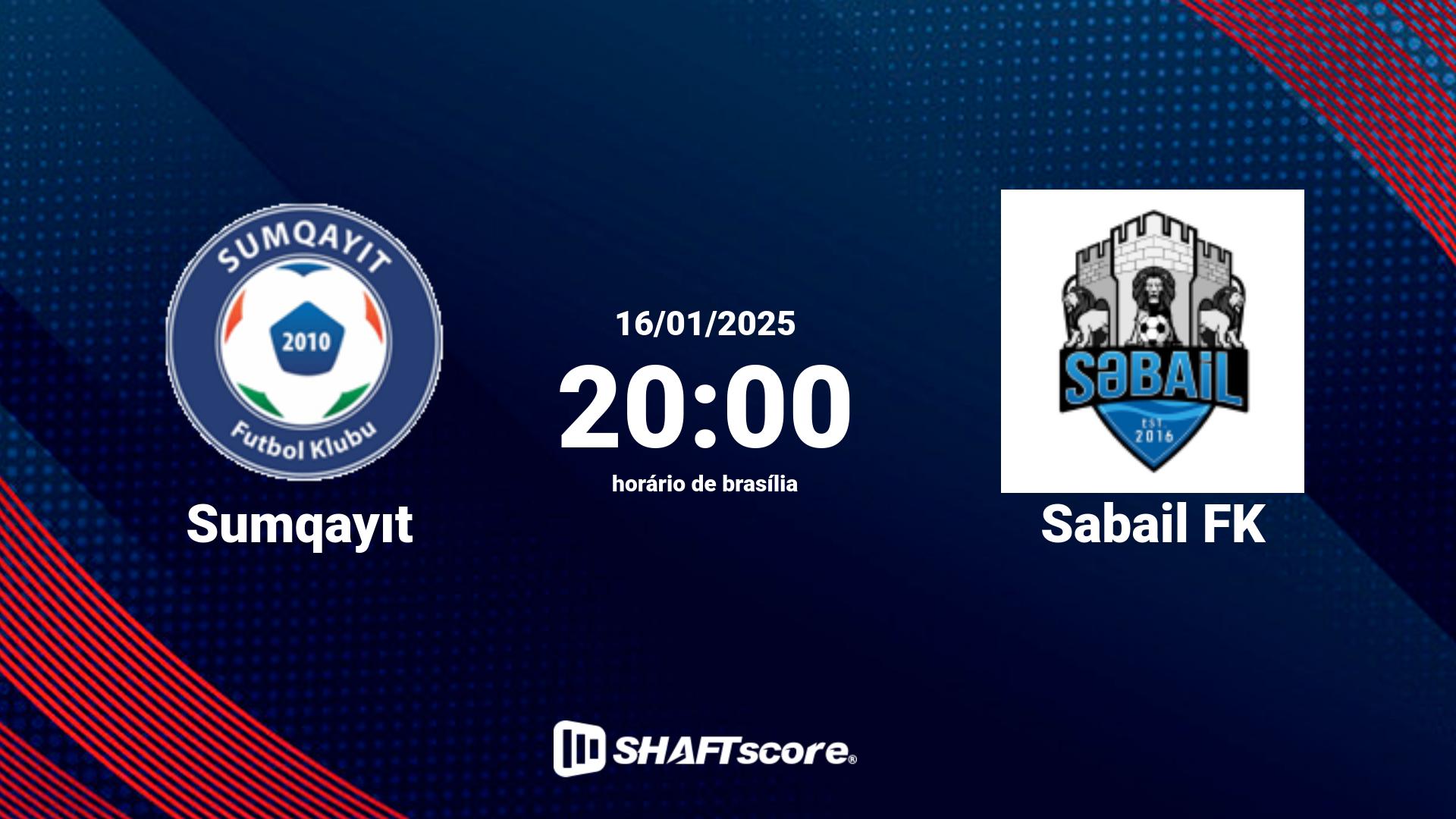 Estatísticas do jogo Sumqayıt vs Sabail FK 16.01 20:00