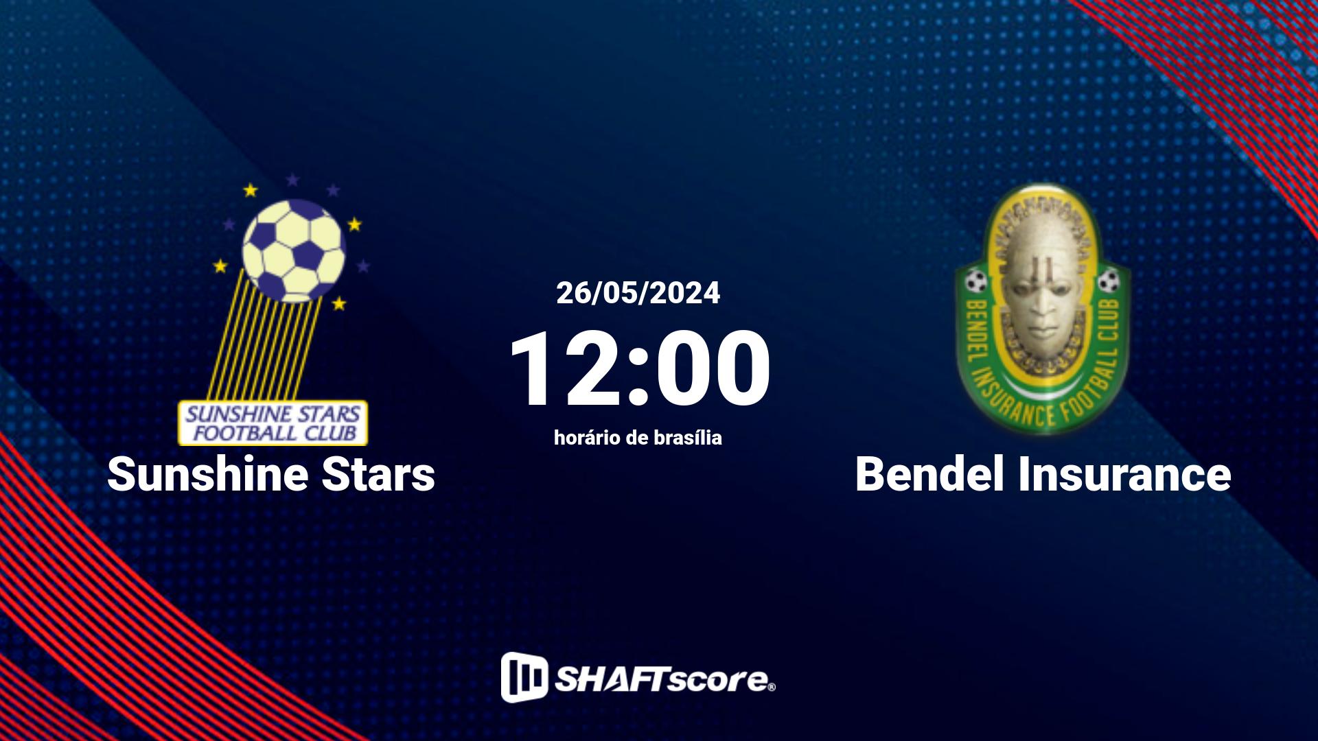 Estatísticas do jogo Sunshine Stars vs Bendel Insurance 26.05 12:00