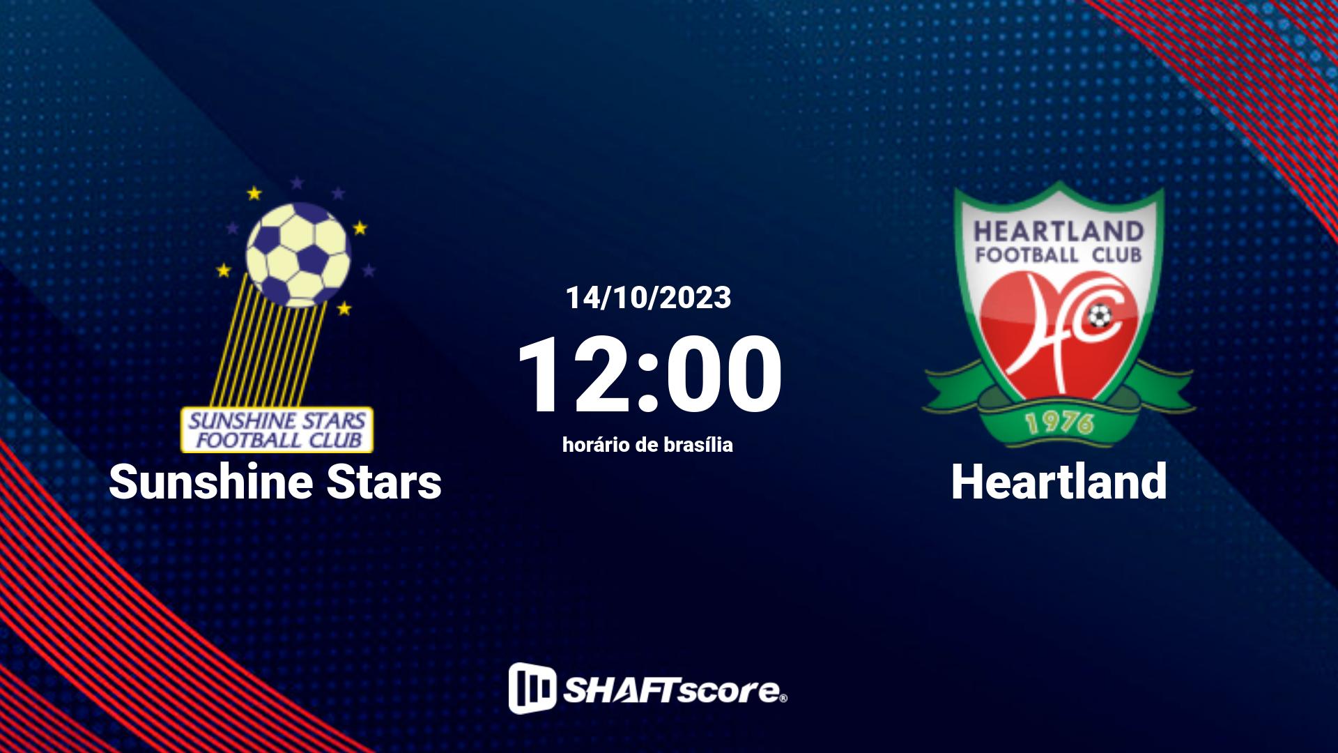 Estatísticas do jogo Sunshine Stars vs Heartland 14.10 12:00