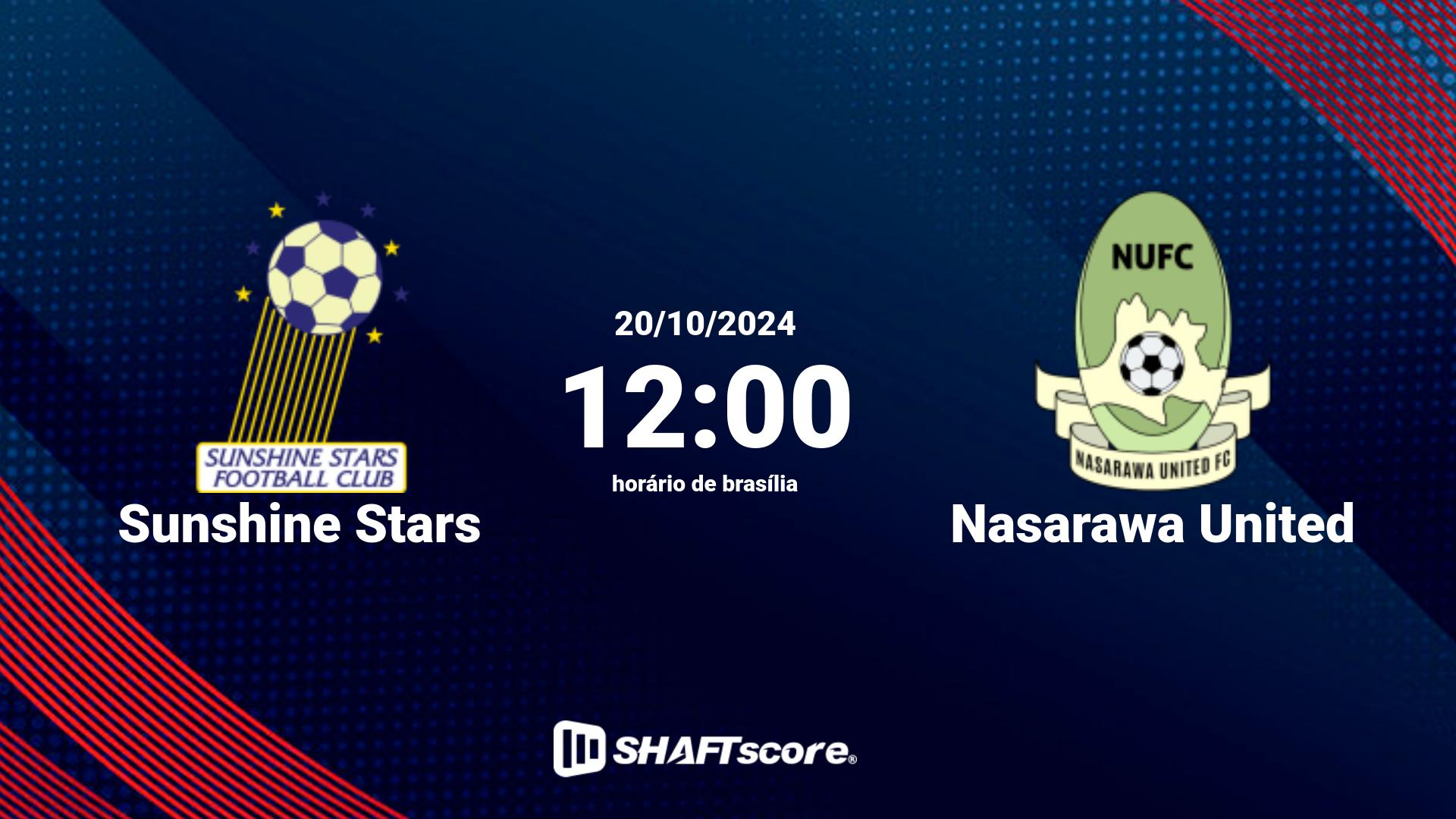 Estatísticas do jogo Sunshine Stars vs Nasarawa United 20.10 12:00