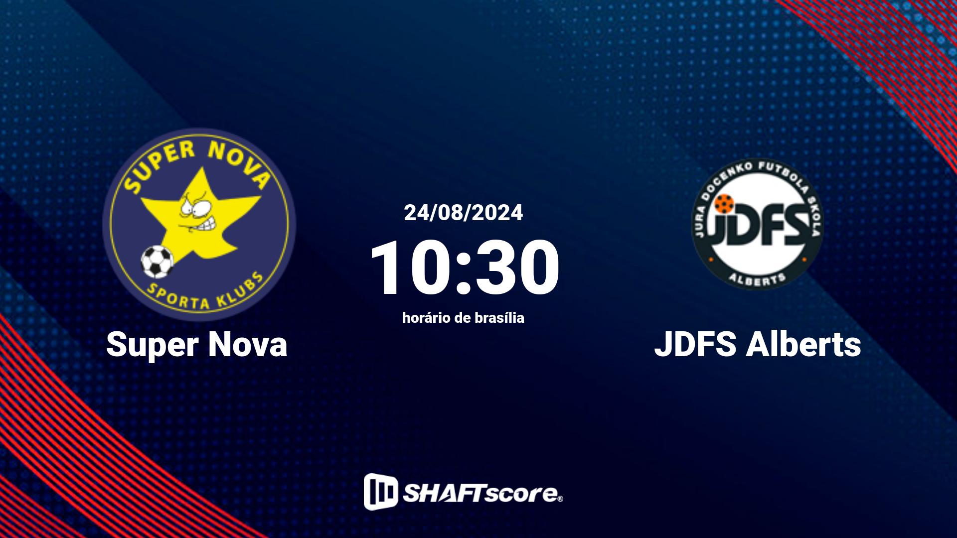 Estatísticas do jogo Super Nova vs JDFS Alberts 24.08 10:30