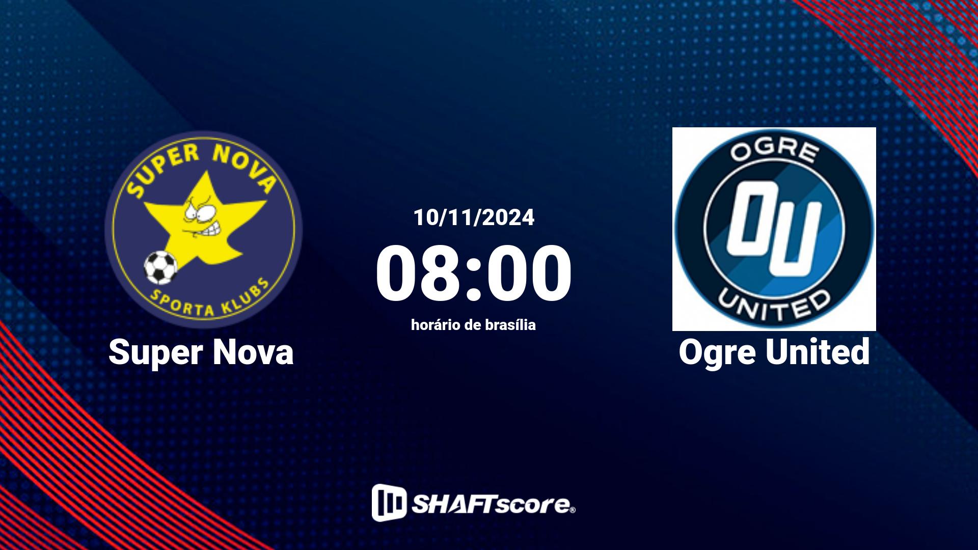 Estatísticas do jogo Super Nova vs Ogre United 10.11 08:00