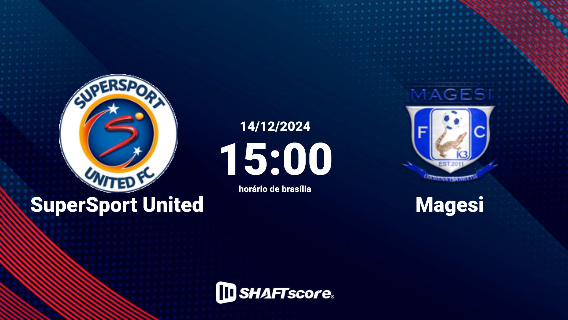 Estatísticas do jogo SuperSport United vs Magesi 14.12 15:00