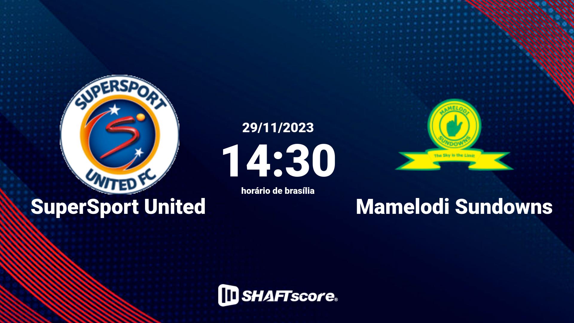 Estatísticas do jogo SuperSport United vs Mamelodi Sundowns 29.11 14:30