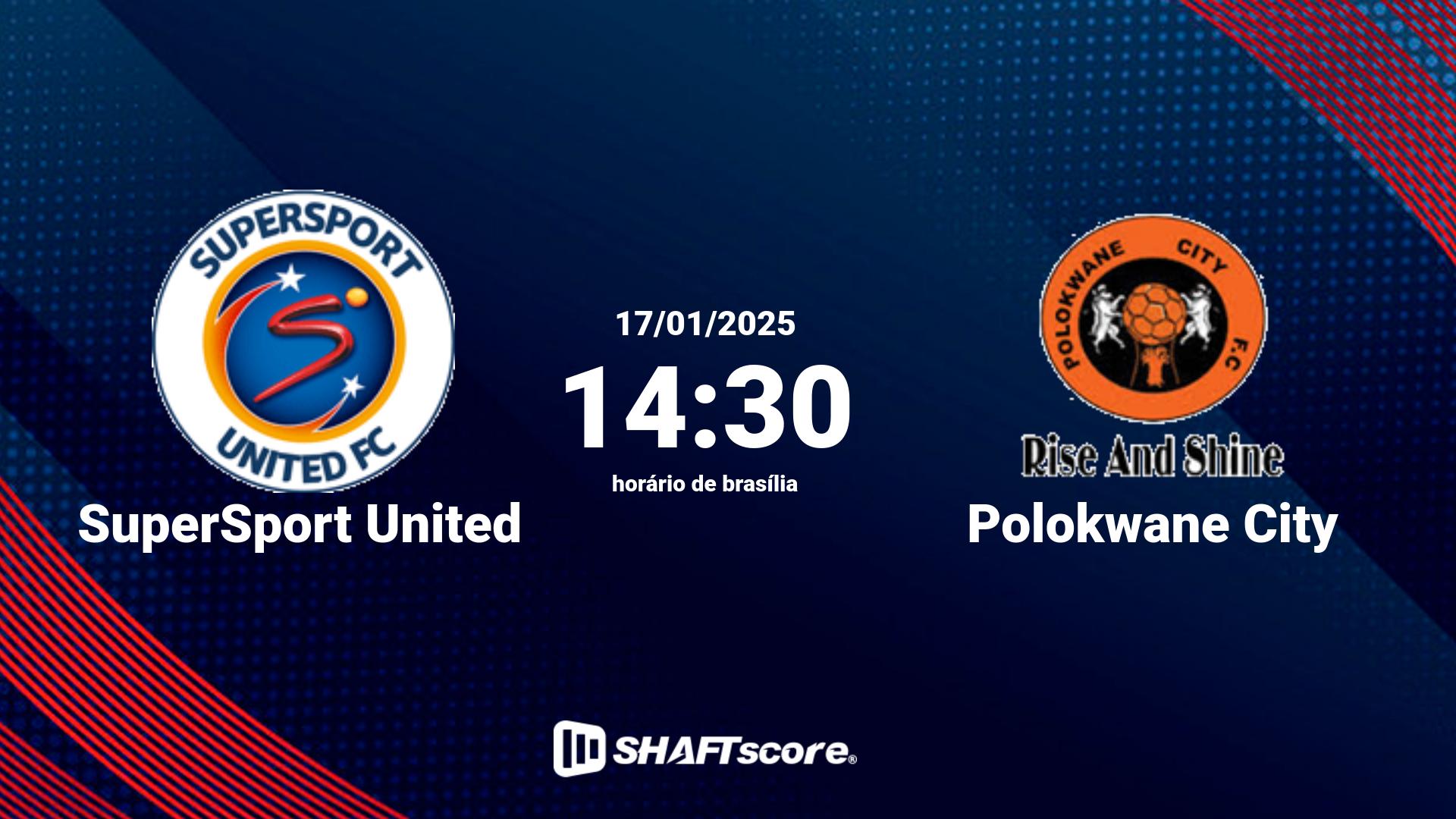 Estatísticas do jogo SuperSport United vs Polokwane City 17.01 14:30