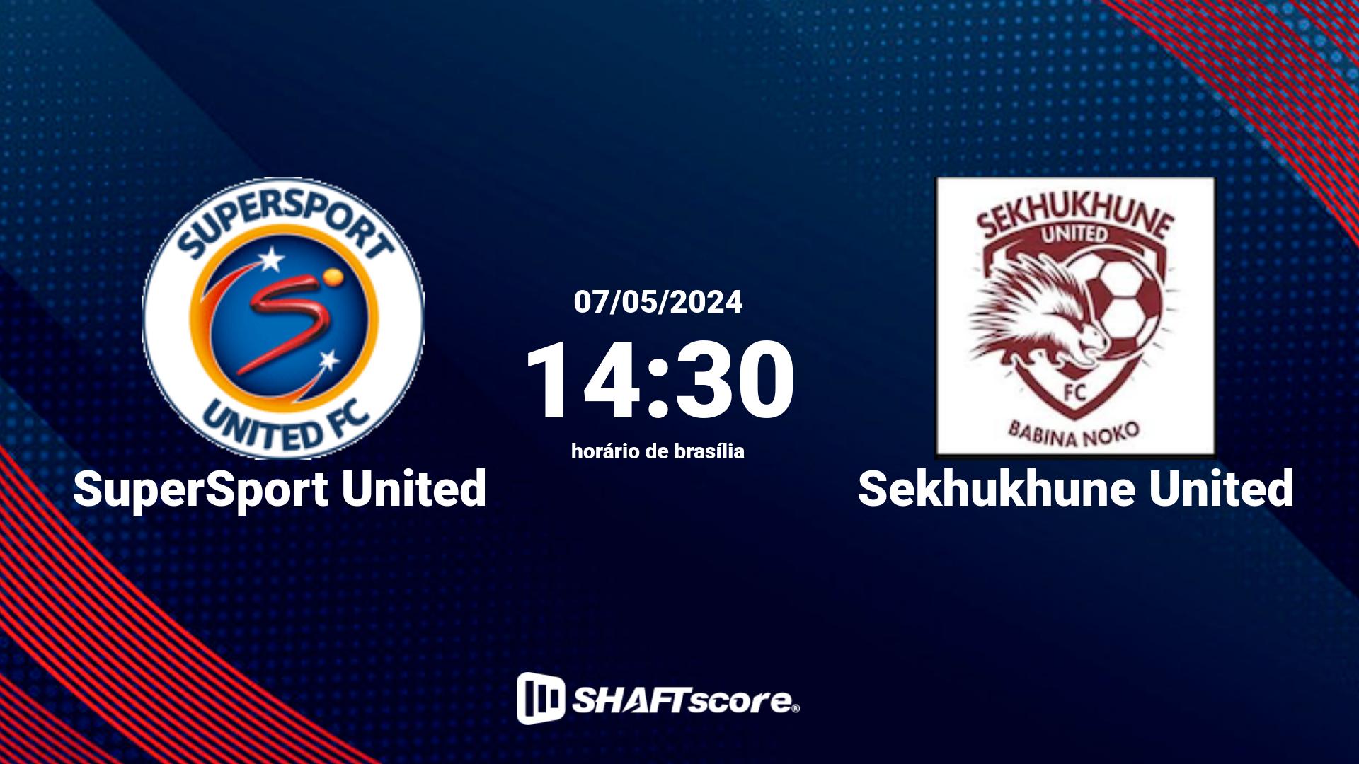 Estatísticas do jogo SuperSport United vs Sekhukhune United 07.05 14:30