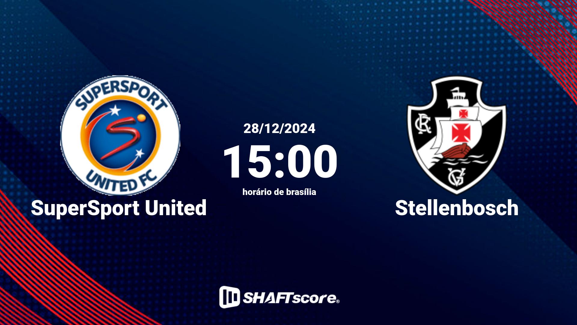 Estatísticas do jogo SuperSport United vs Stellenbosch 28.12 15:00