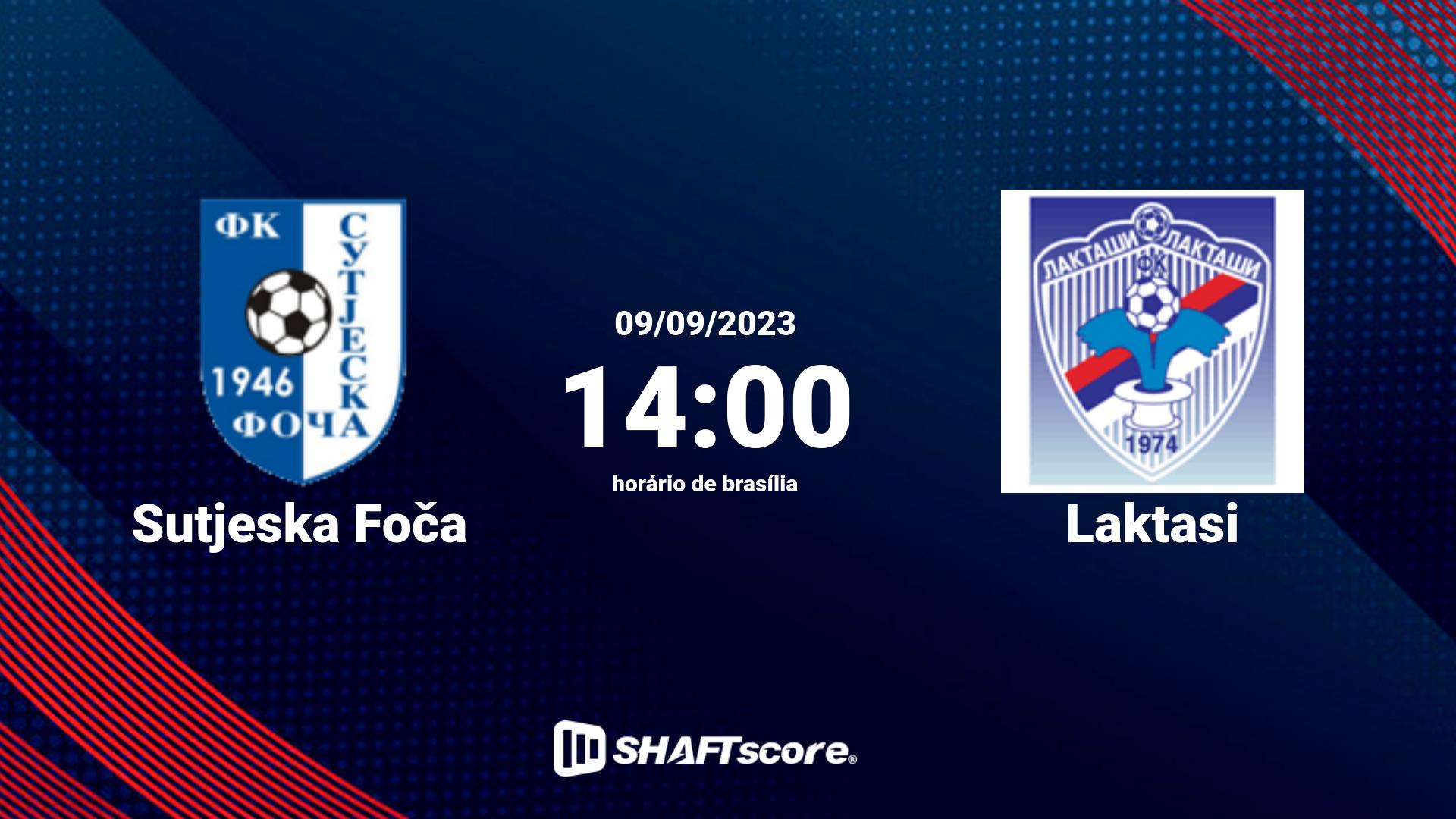 Estatísticas do jogo Sutjeska Foča vs Laktasi 09.09 14:00