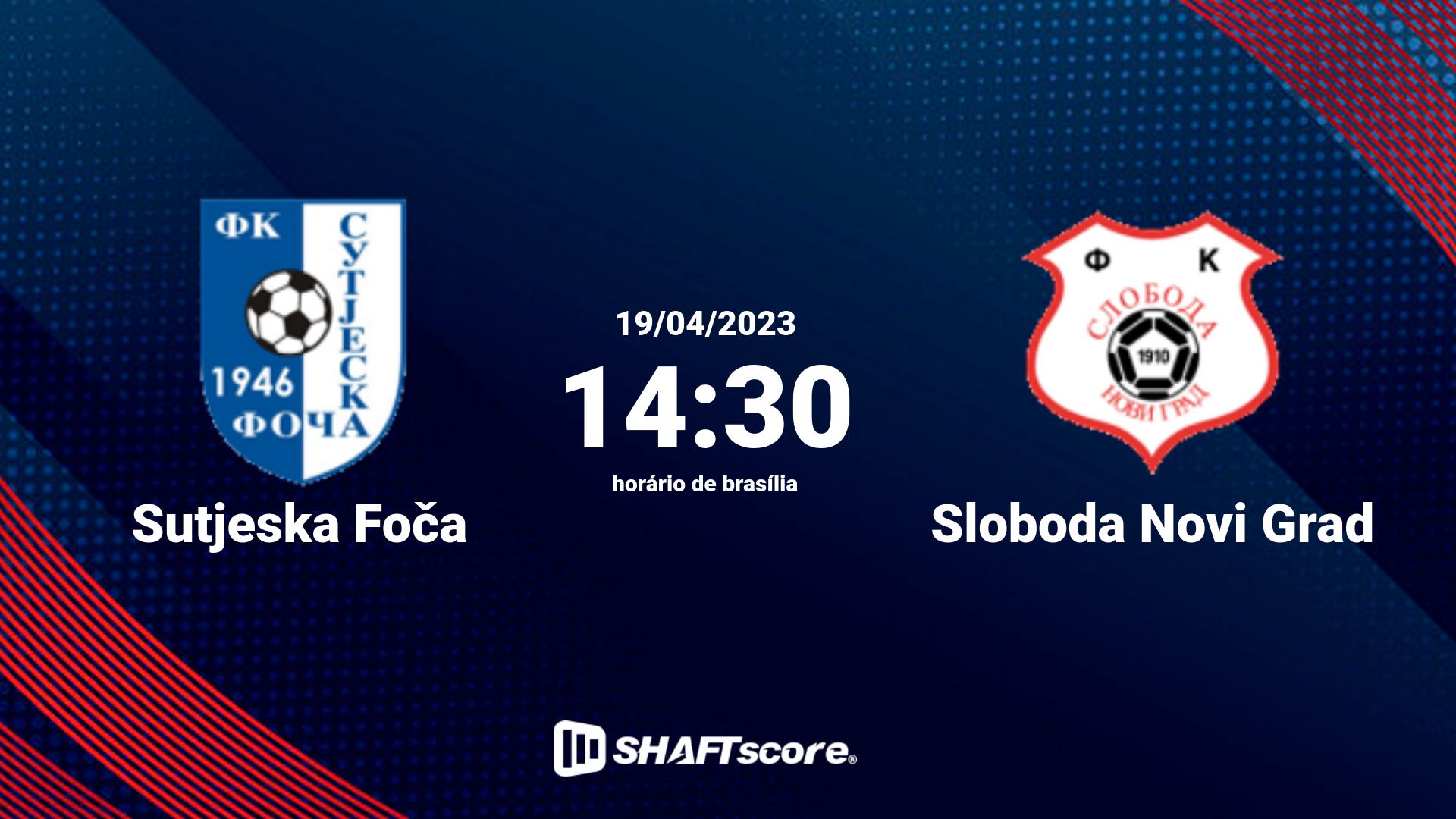 Estatísticas do jogo Sutjeska Foča vs Sloboda Novi Grad 19.04 14:30