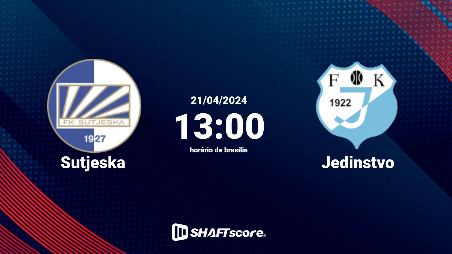 Estatísticas do jogo Sutjeska vs Jedinstvo 21.04 13:00