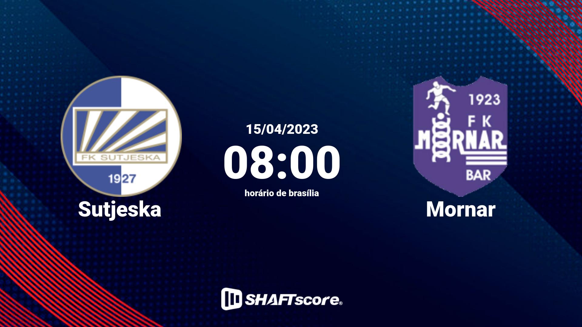 Estatísticas do jogo Sutjeska vs Mornar 15.04 08:00