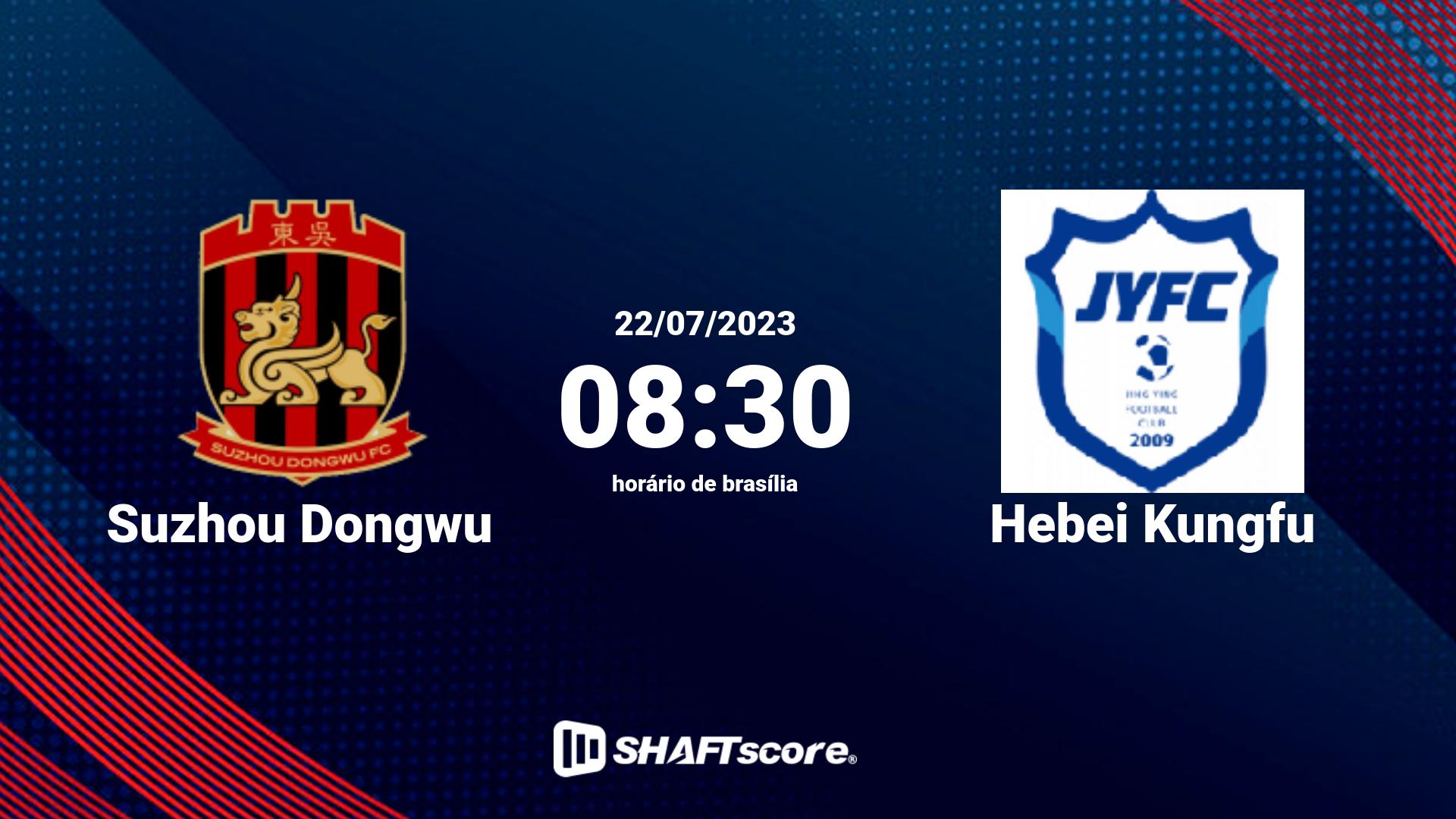 Estatísticas do jogo Suzhou Dongwu vs Hebei Kungfu 22.07 08:30