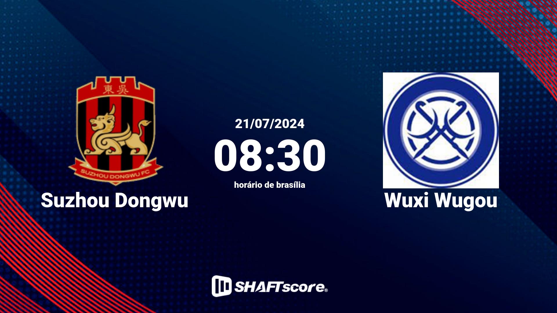 Estatísticas do jogo Suzhou Dongwu vs Wuxi Wugou 21.07 08:30