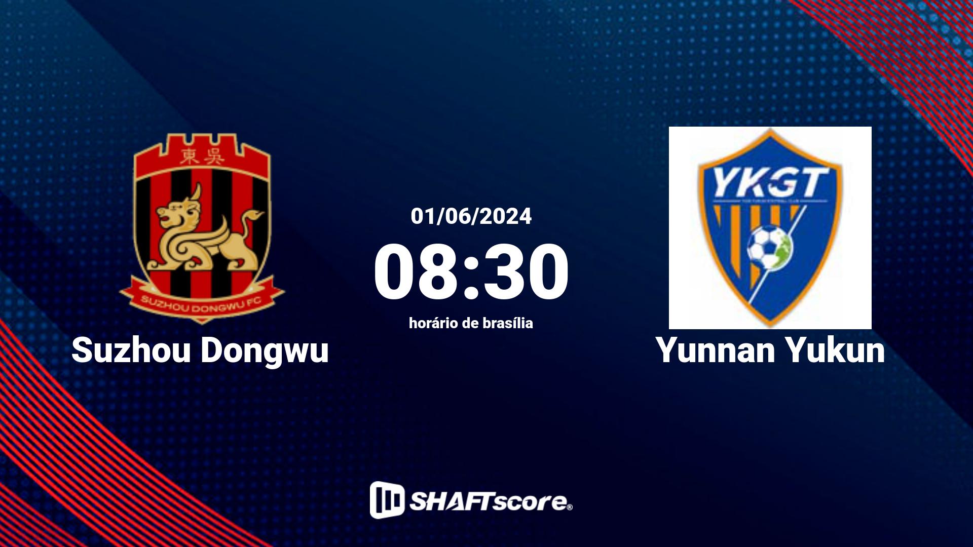 Estatísticas do jogo Suzhou Dongwu vs Yunnan Yukun 01.06 08:30