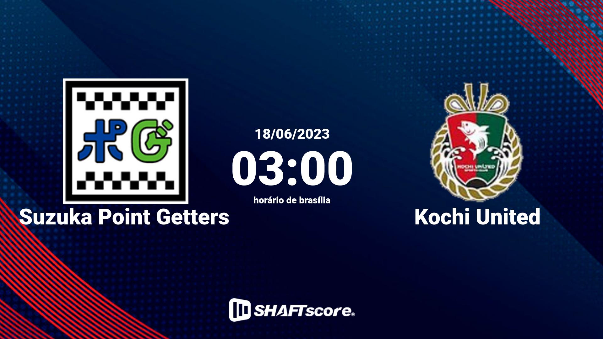 Estatísticas do jogo Suzuka Point Getters vs Kochi United 18.06 03:00