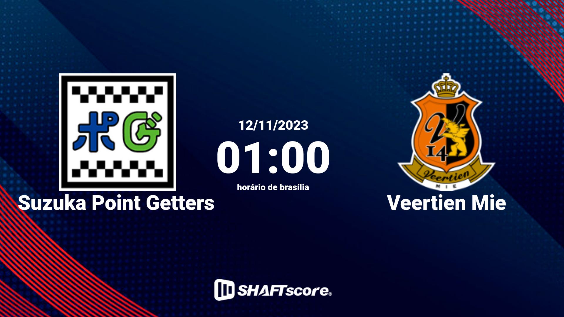 Estatísticas do jogo Suzuka Point Getters vs Veertien Mie 12.11 01:00