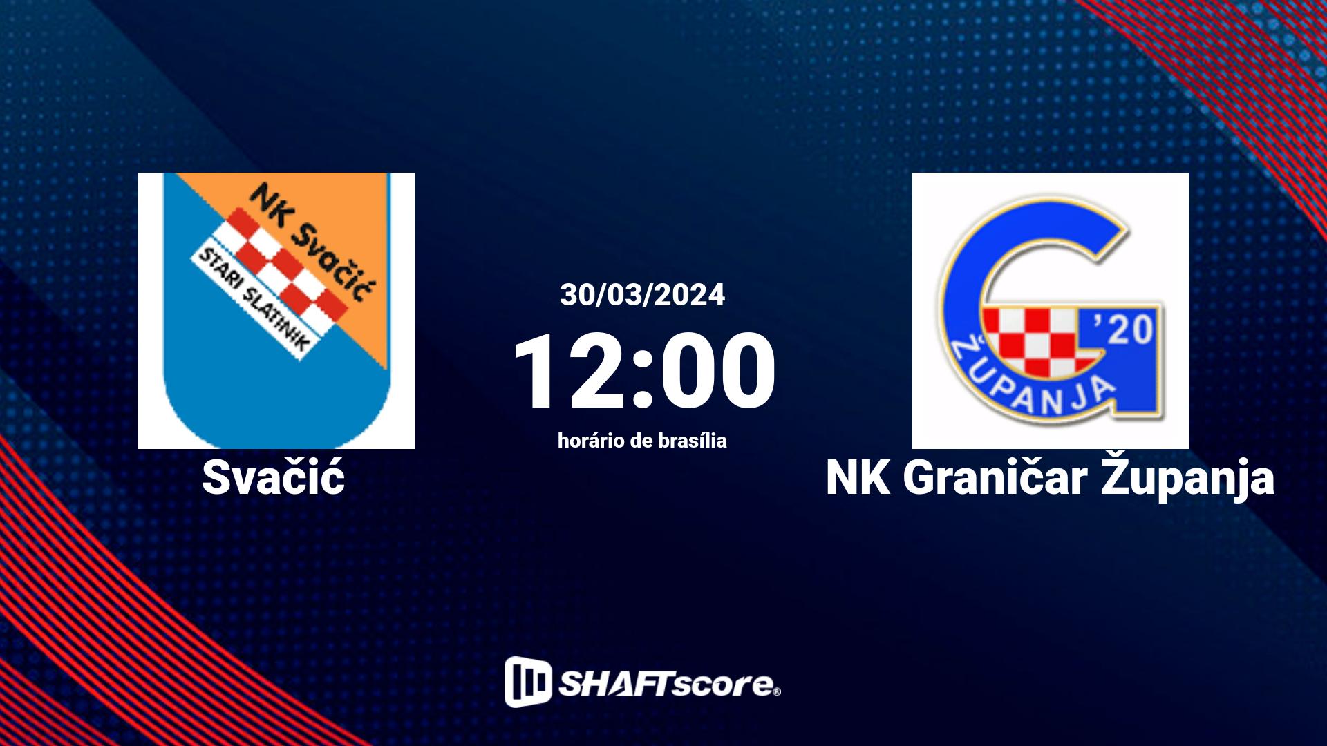 Estatísticas do jogo Svačić vs NK Graničar Županja 30.03 12:00