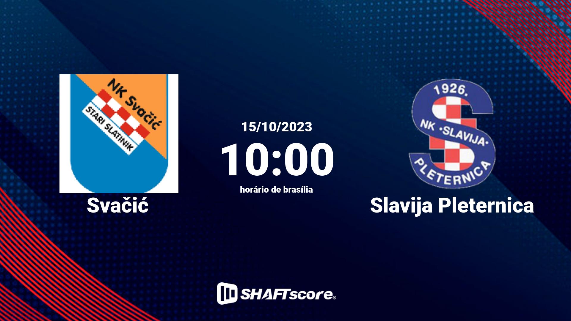 Estatísticas do jogo Svačić vs Slavija Pleternica 15.10 10:00