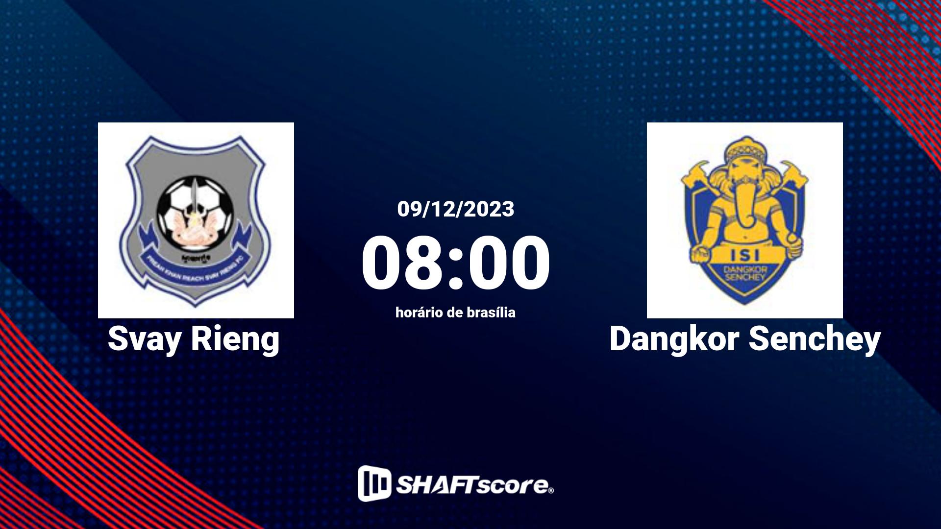 Estatísticas do jogo Svay Rieng vs Dangkor Senchey 09.12 08:00