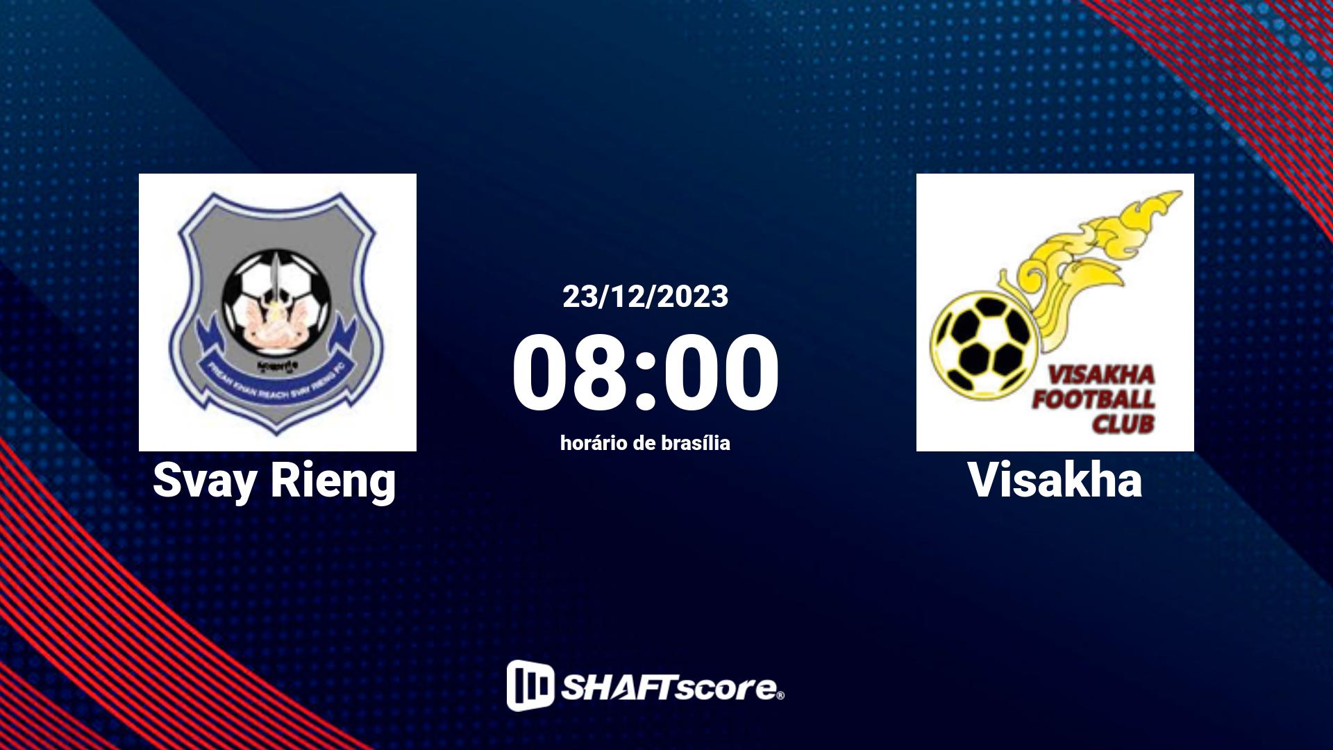 Estatísticas do jogo Svay Rieng vs Visakha 23.12 08:00