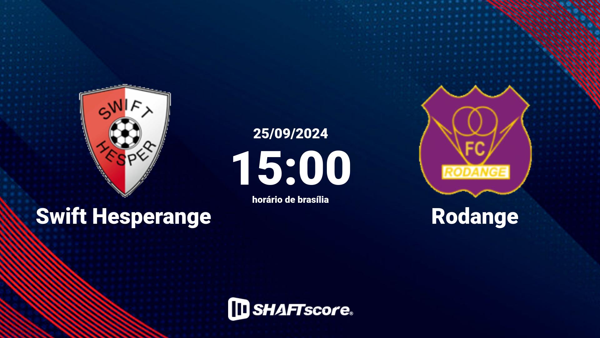 Estatísticas do jogo Swift Hesperange vs Rodange 25.09 15:00