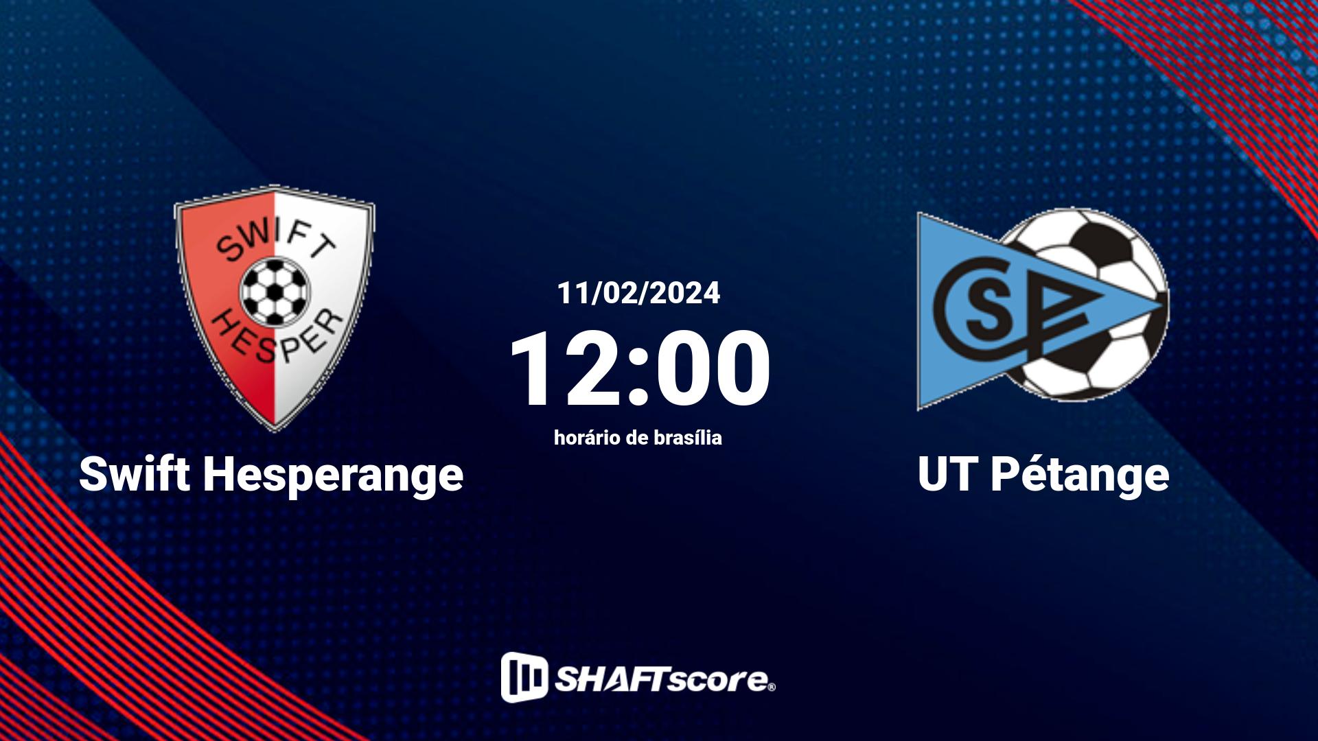 Estatísticas do jogo Swift Hesperange vs UT Pétange 11.02 12:00