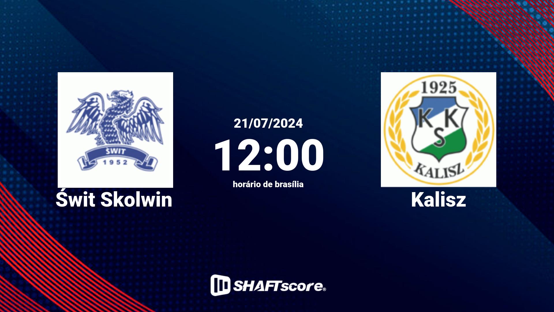 Estatísticas do jogo Świt Skolwin vs Kalisz 21.07 12:00