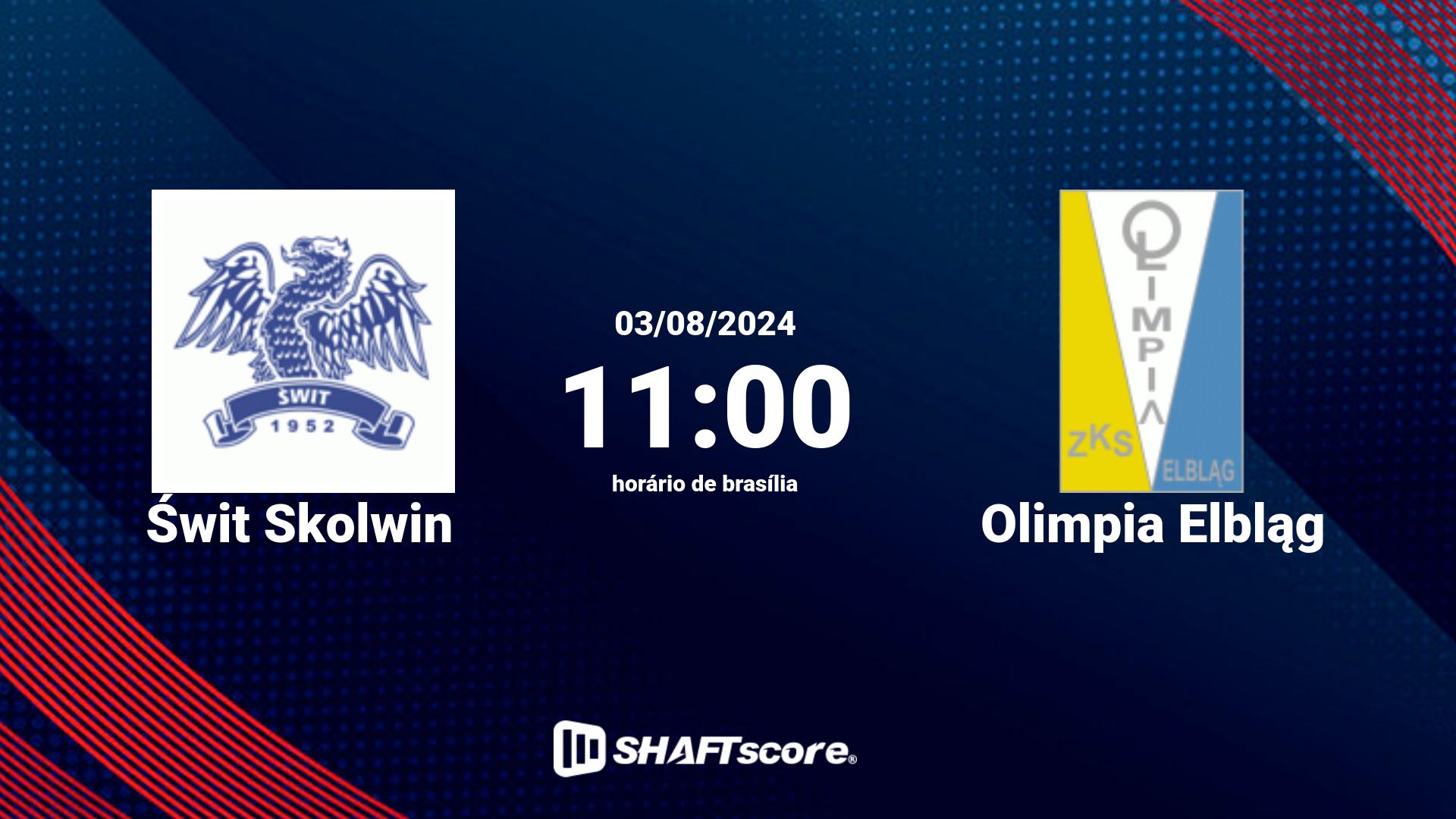 Estatísticas do jogo Świt Skolwin vs Olimpia Elbląg 03.08 11:00