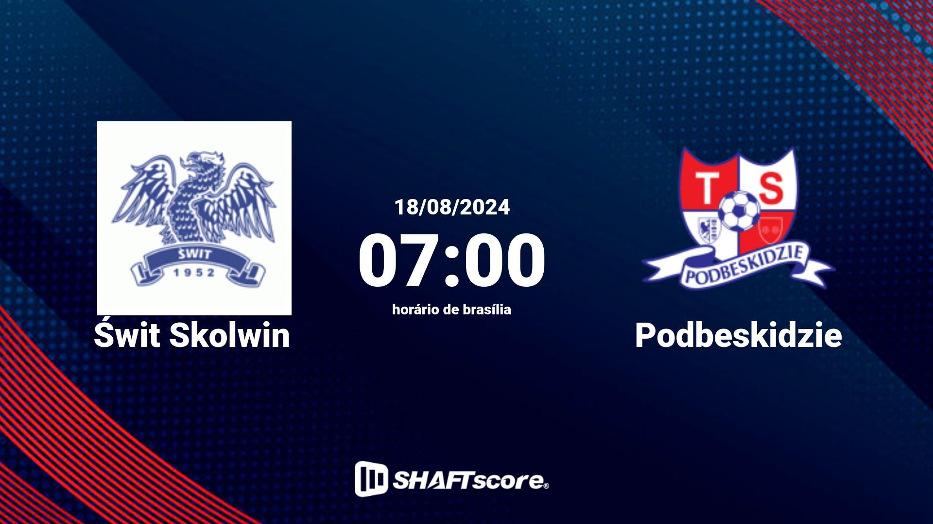 Estatísticas do jogo Świt Skolwin vs Podbeskidzie 18.08 07:00