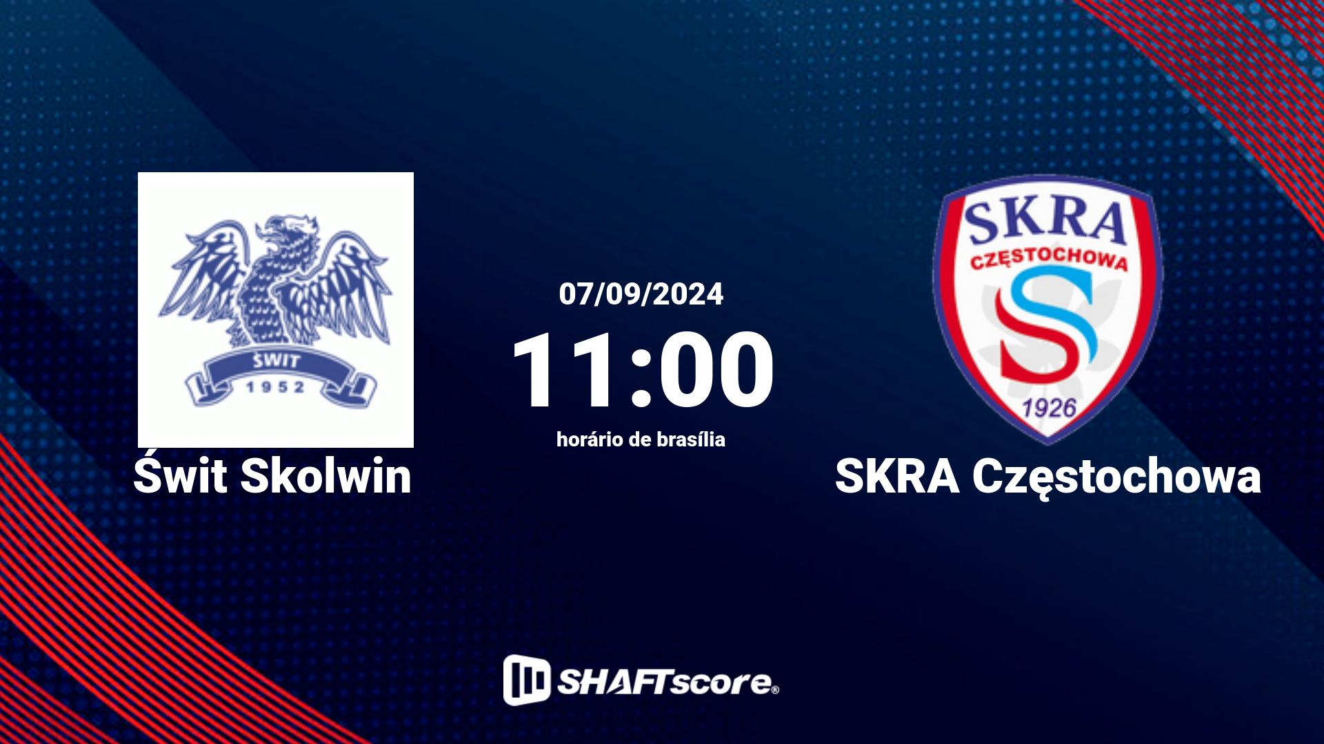 Estatísticas do jogo Świt Skolwin vs SKRA Częstochowa 07.09 11:00