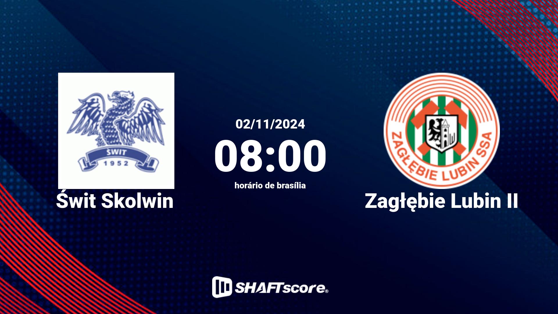 Estatísticas do jogo Świt Skolwin vs Zagłębie Lubin II 02.11 08:00