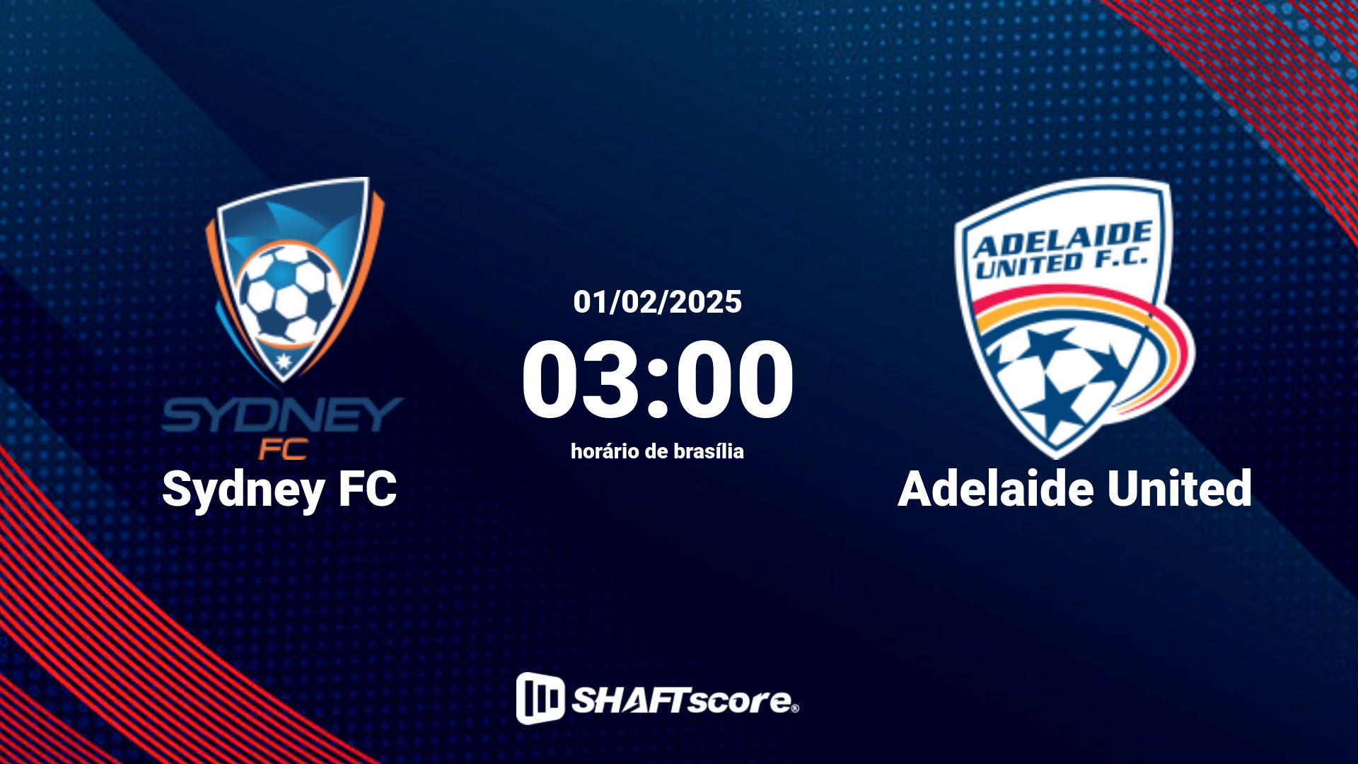 Estatísticas do jogo Sydney FC vs Adelaide United 01.02 03:00